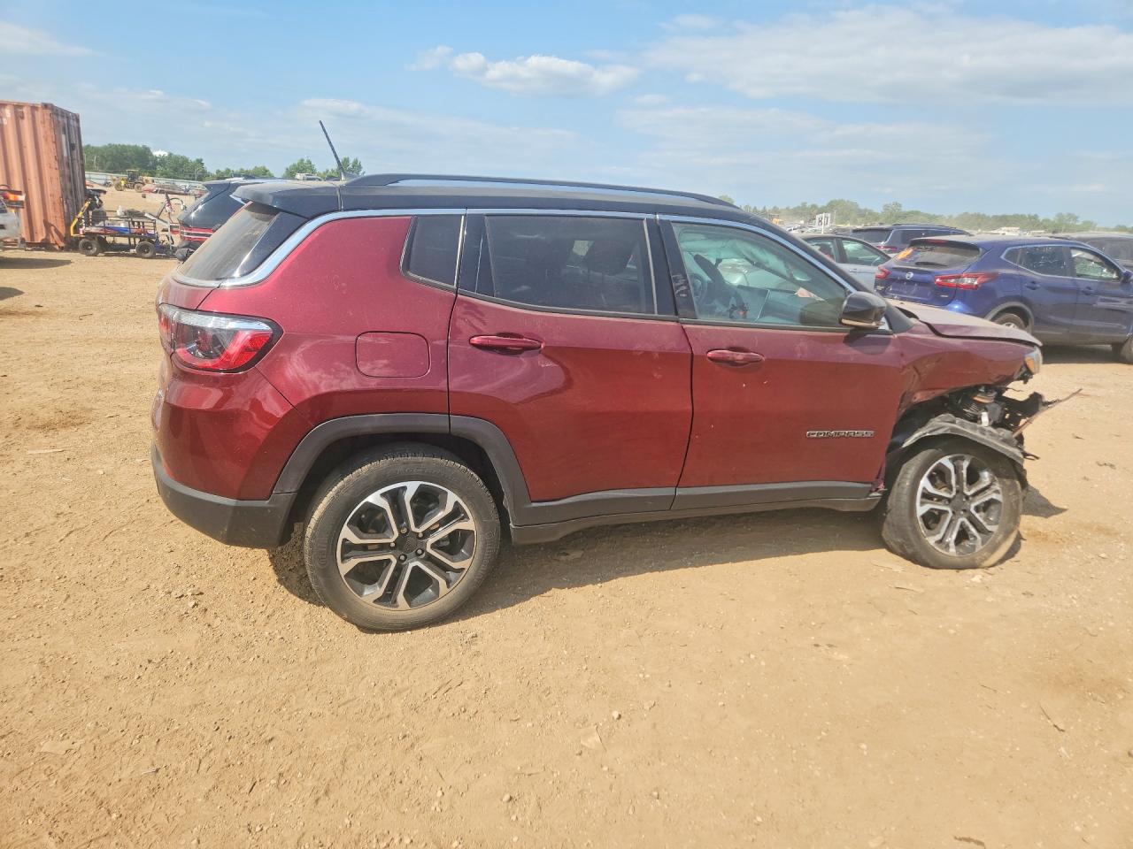 2022 Jeep Compass Limited Темно-бордовый vin: 3C4NJDCB7NT150074