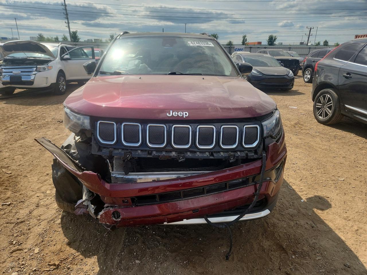 2022 Jeep Compass Limited Темно-бордовый vin: 3C4NJDCB7NT150074