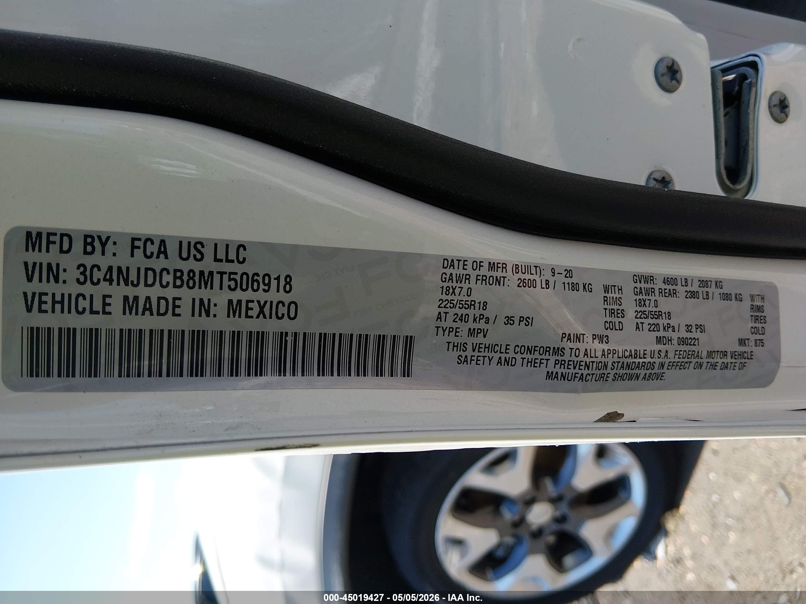 2021 Jeep Compass Limited 4x4 White vin: 3C4NJDCB8MT506918