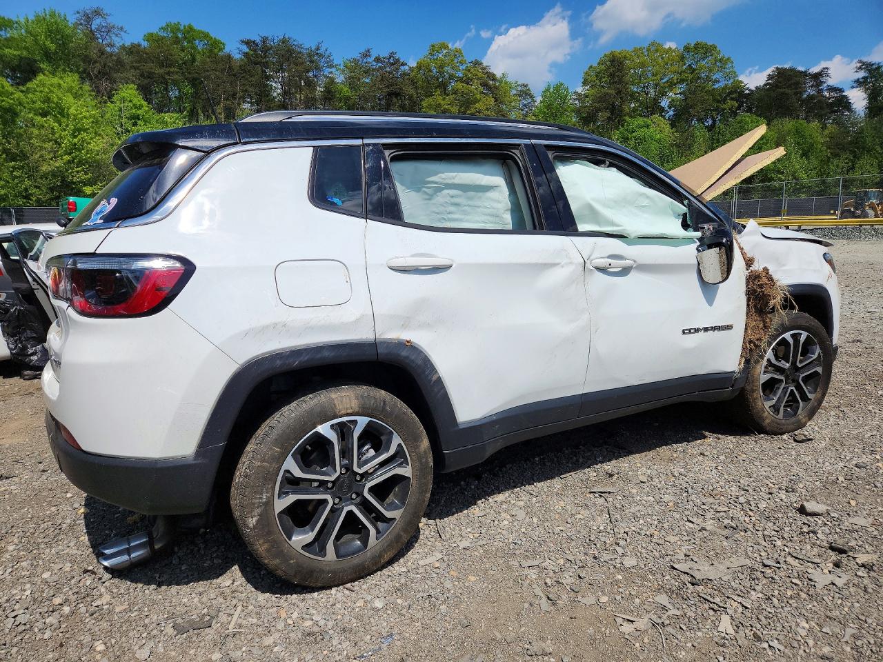 2022 Jeep Compass Limited White vin: 3C4NJDCB8NT223727