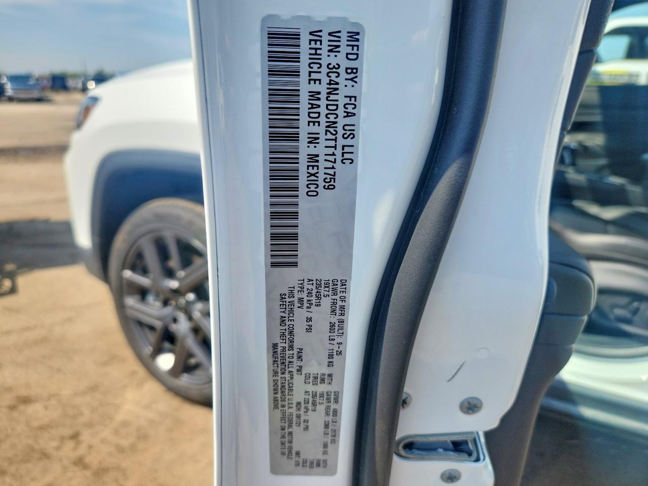 2026 Jeep Compass Limited White vin: 3C4NJDCN2TT171759