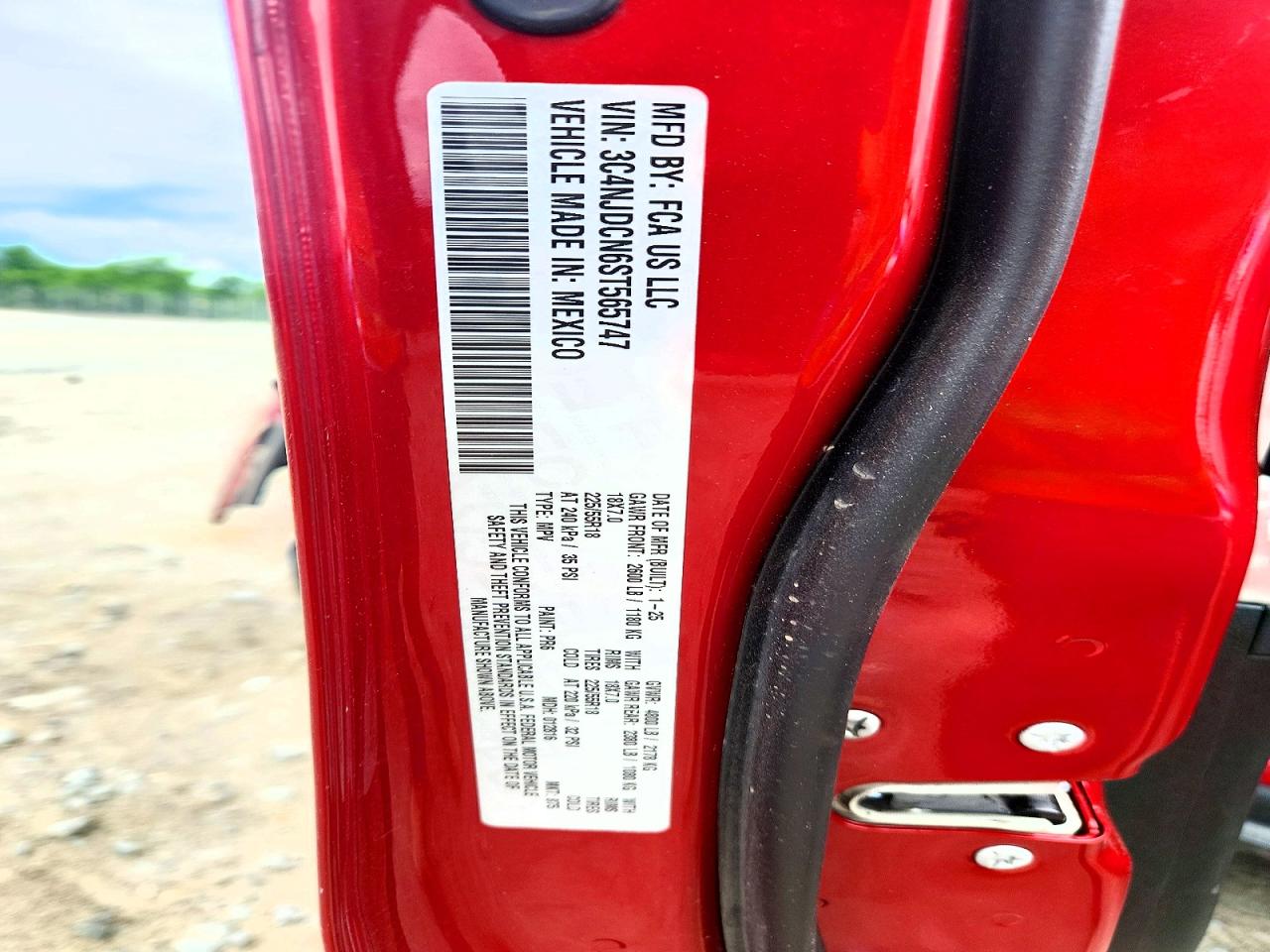 2025 Jeep Compass Red vin: 3C4NJDCN6ST565747