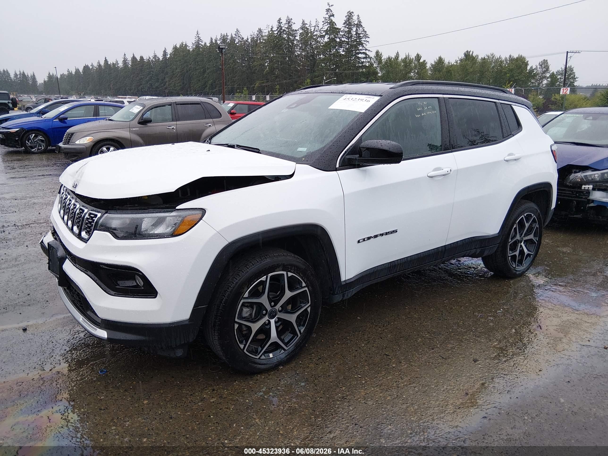 2025 Jeep Compass Limited 4x4 White vin: 3C4NJDCN8ST597938