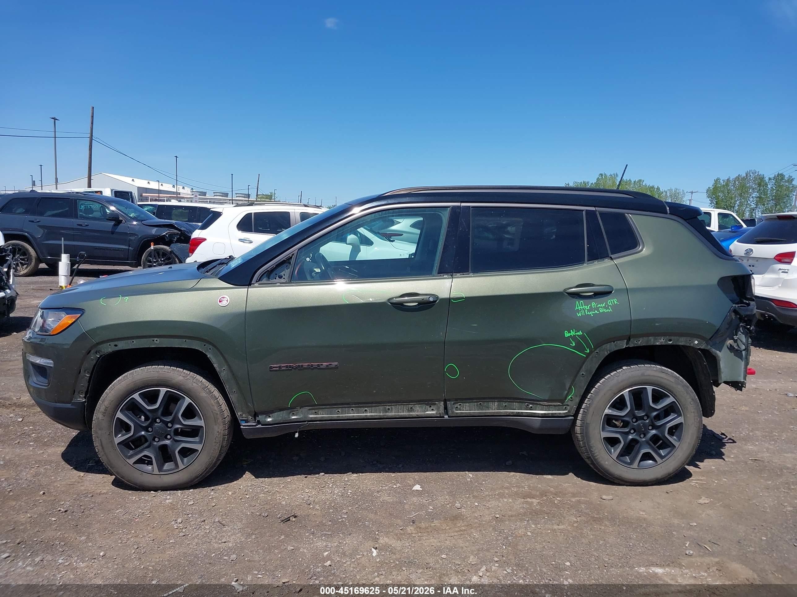 2019 Jeep Compass Trailhawk 4x4 Green vin: 3C4NJDDB1KT682530