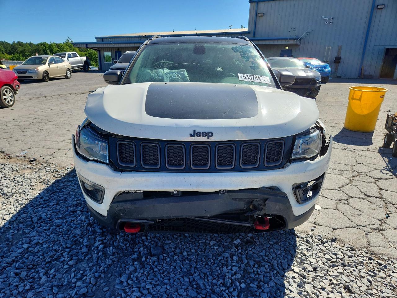 2019 Jeep Compass Trailhawk White vin: 3C4NJDDB3KT786243