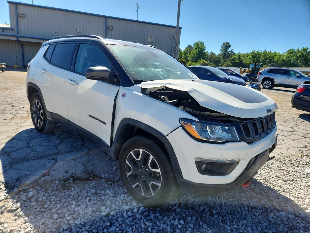 2019 Jeep Compass Trailhawk White vin: 3C4NJDDB3KT786243