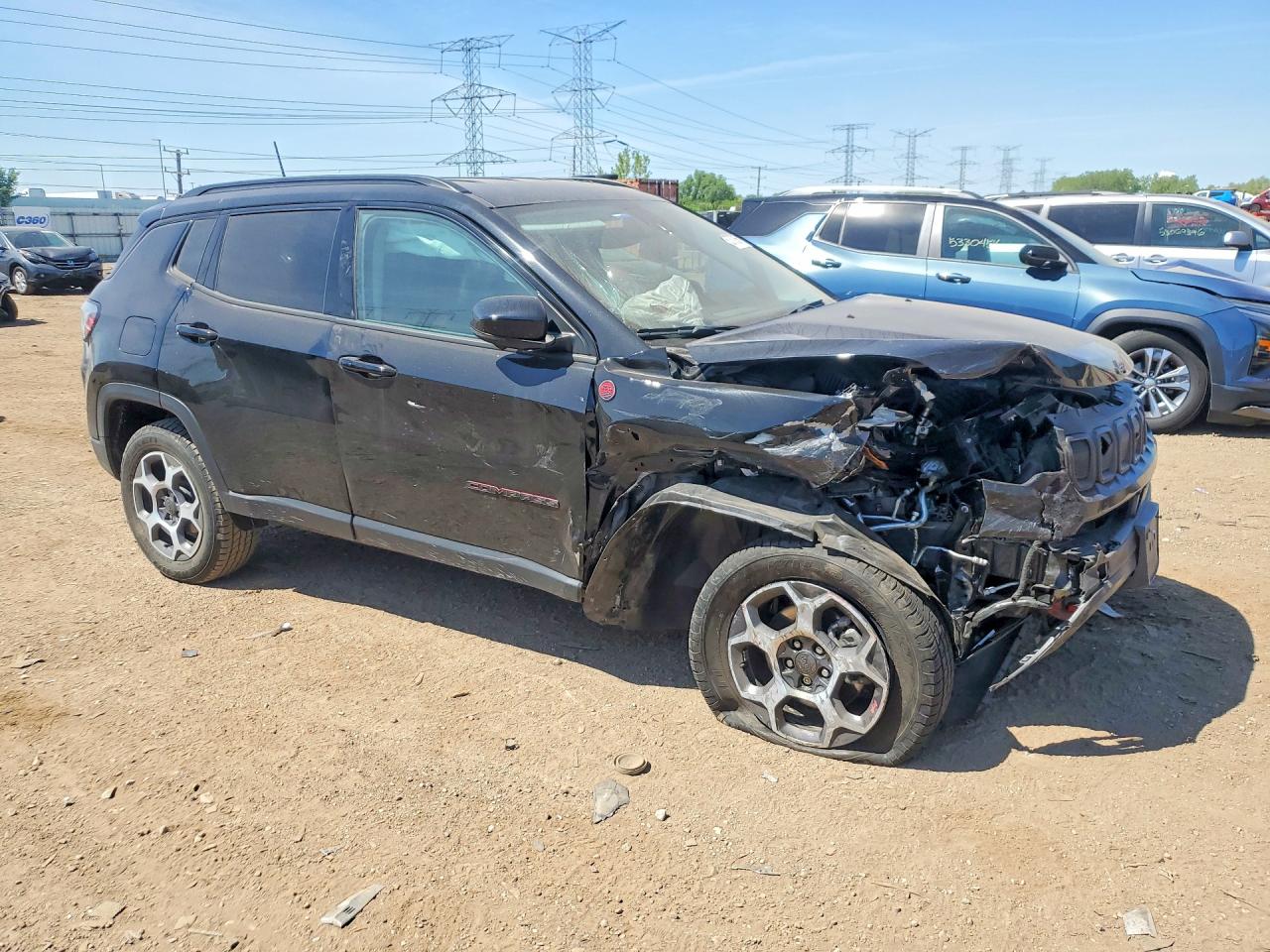 2022 Jeep Compass Trailhawk Black vin: 3C4NJDDB3NT227327