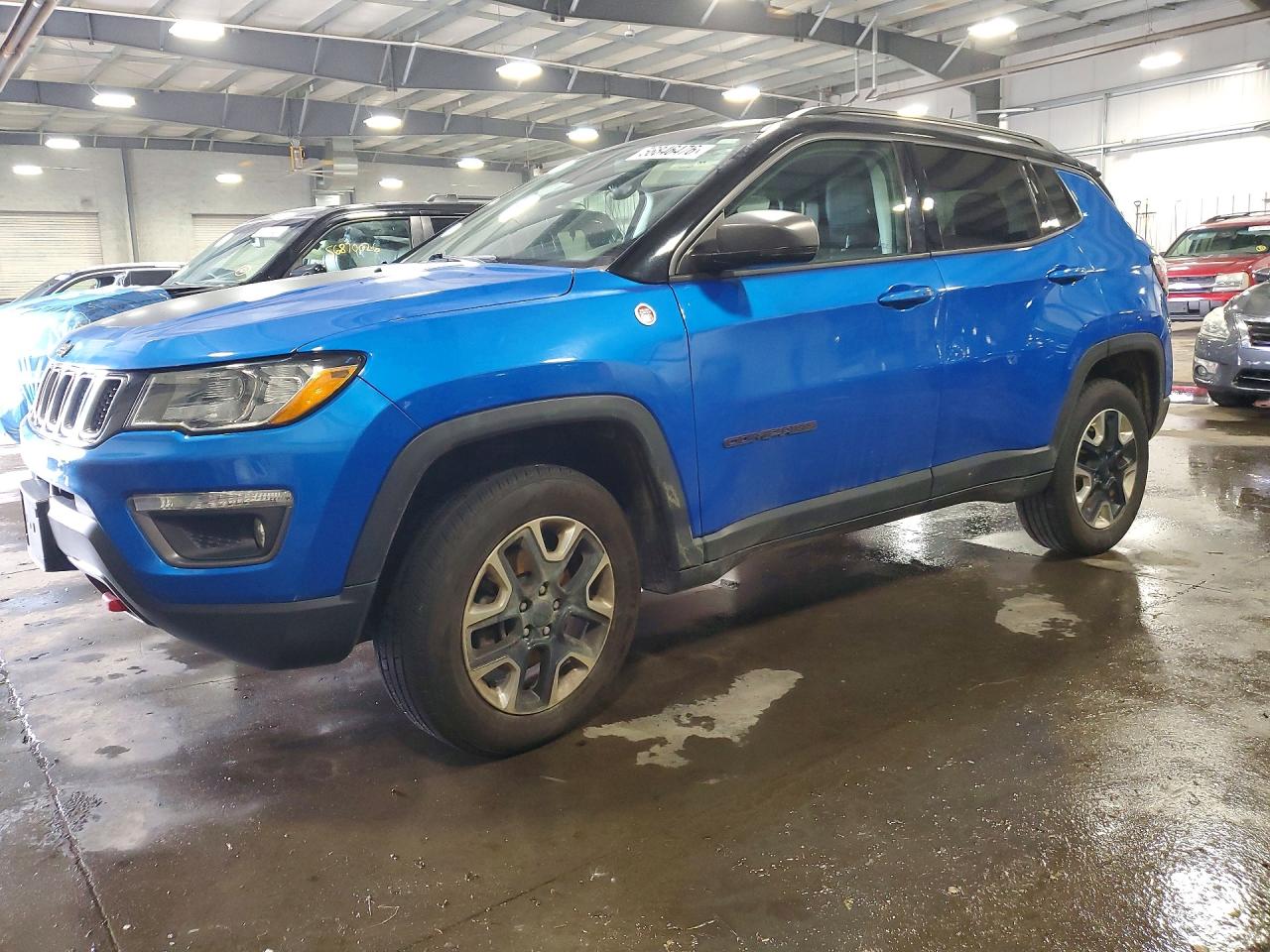 2018 Jeep Compass Trailhawk Blue vin: 3C4NJDDB5JT343462