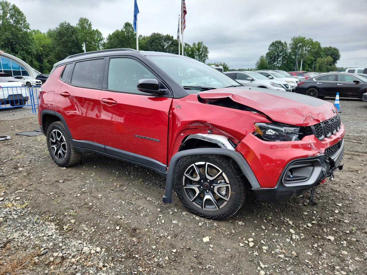 2025 Jeep Compass Trailhawk Red vin: 3C4NJDDN4ST593478 Damage: Right Qtr Panel Cladding, Loose, Repair Required
