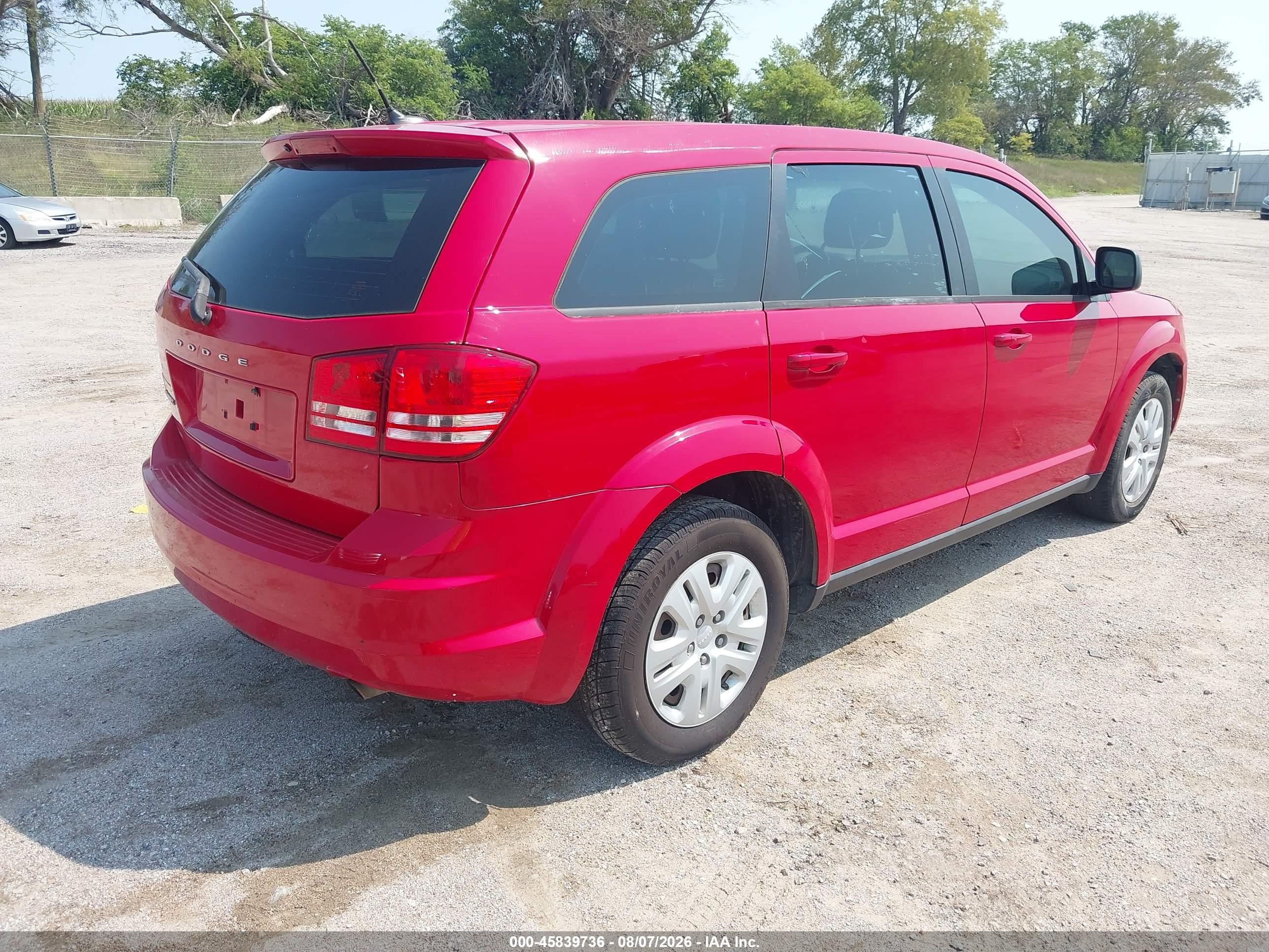 2013 Dodge Journey American Value Pkg Red vin: 3C4PDCAB0DT723439