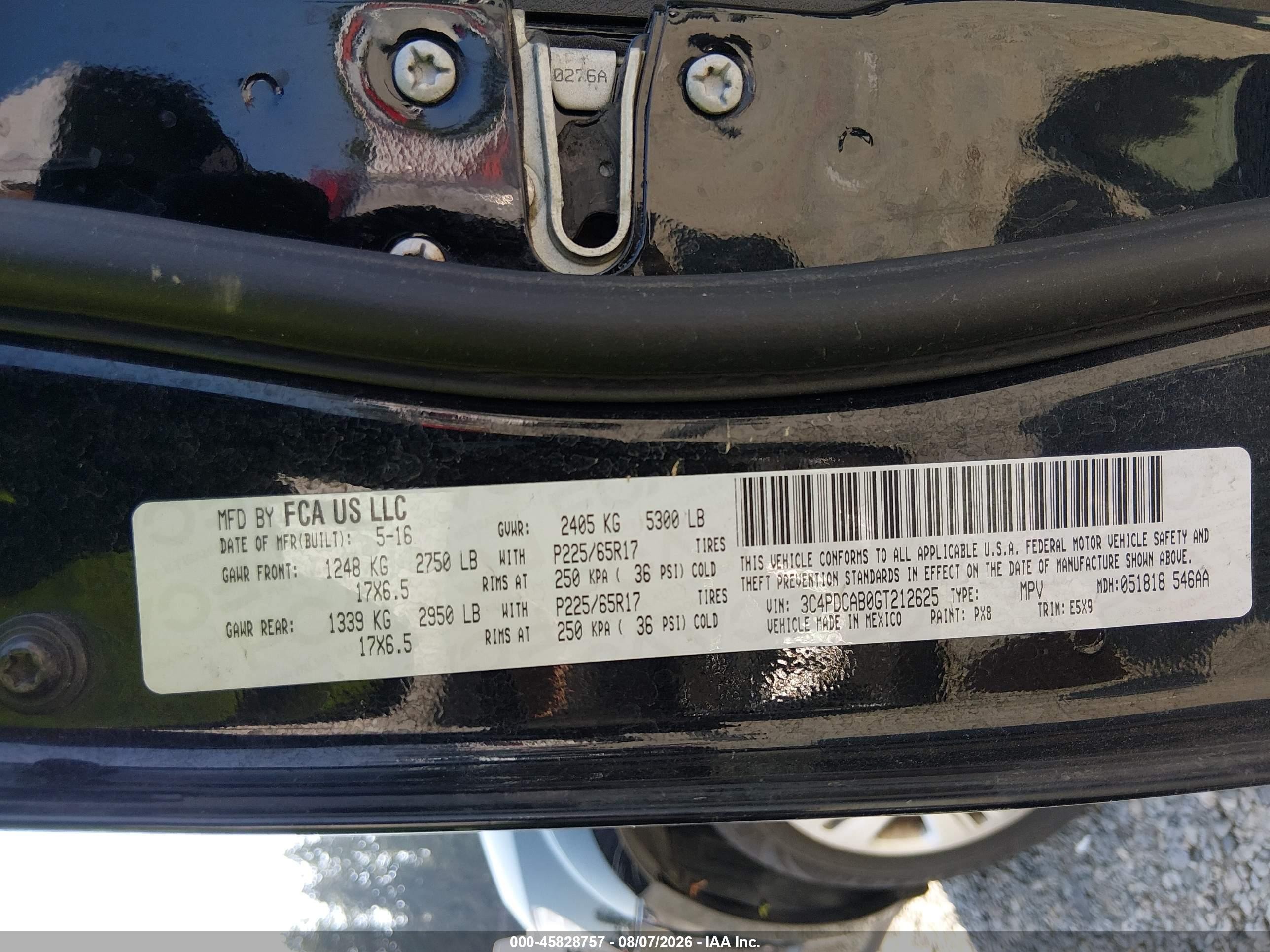 2016 Dodge Journey Se Черный vin: 3C4PDCAB0GT212625