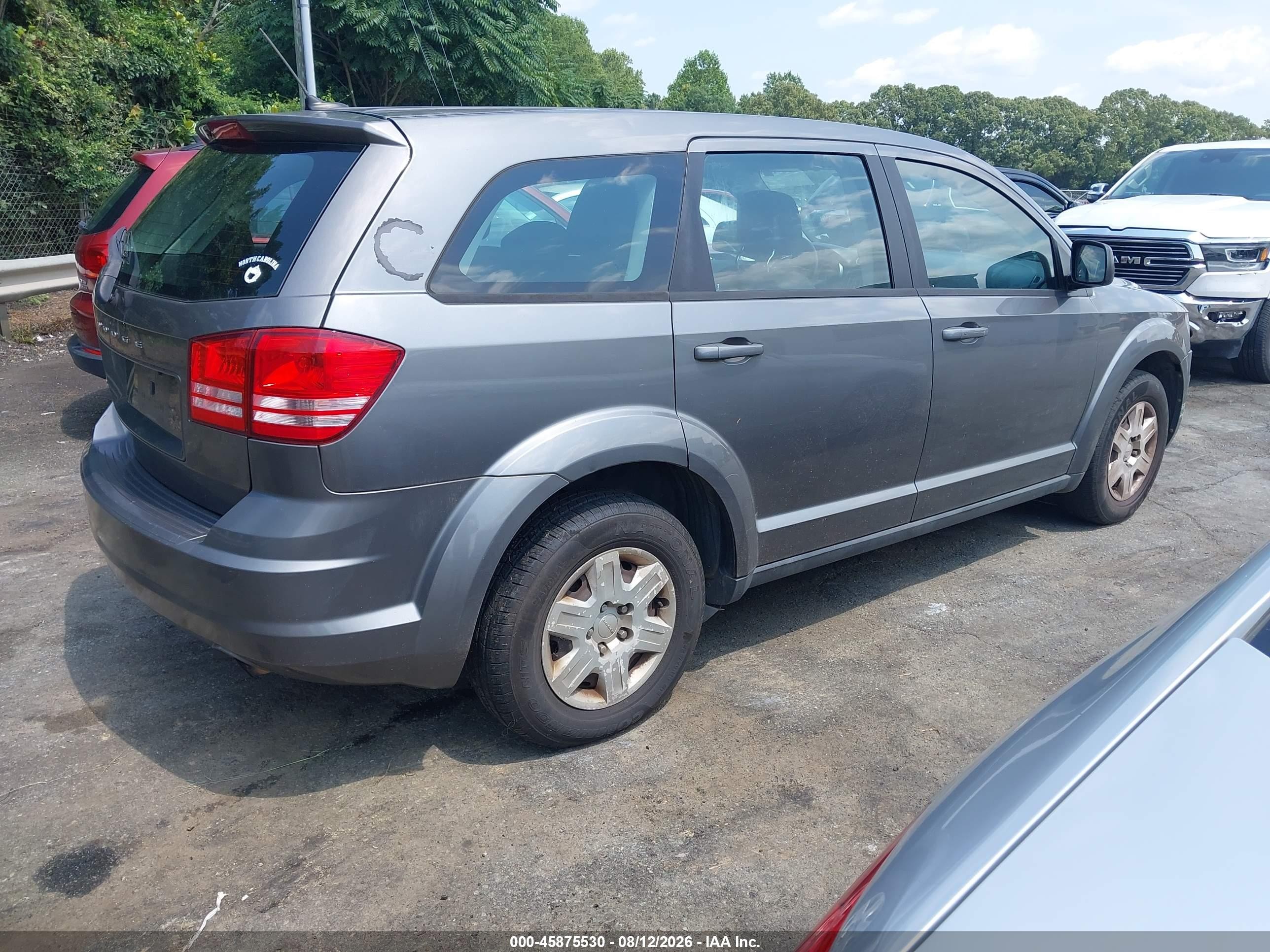 2012 Dodge Journey Se/avp Gray vin: 3C4PDCAB1CT203748
