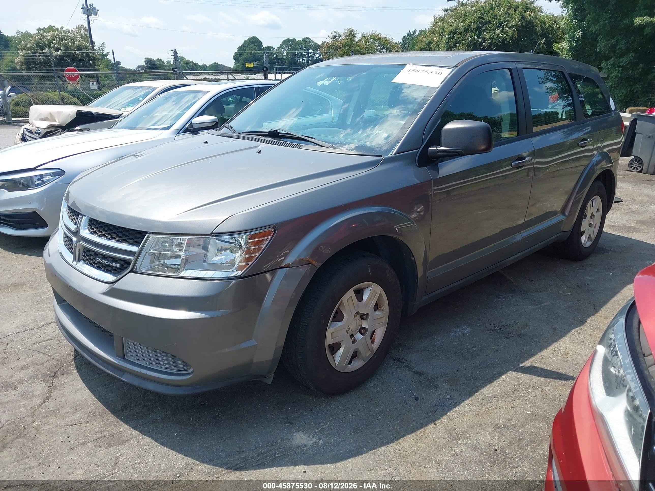2012 Dodge Journey Se/avp Gray vin: 3C4PDCAB1CT203748