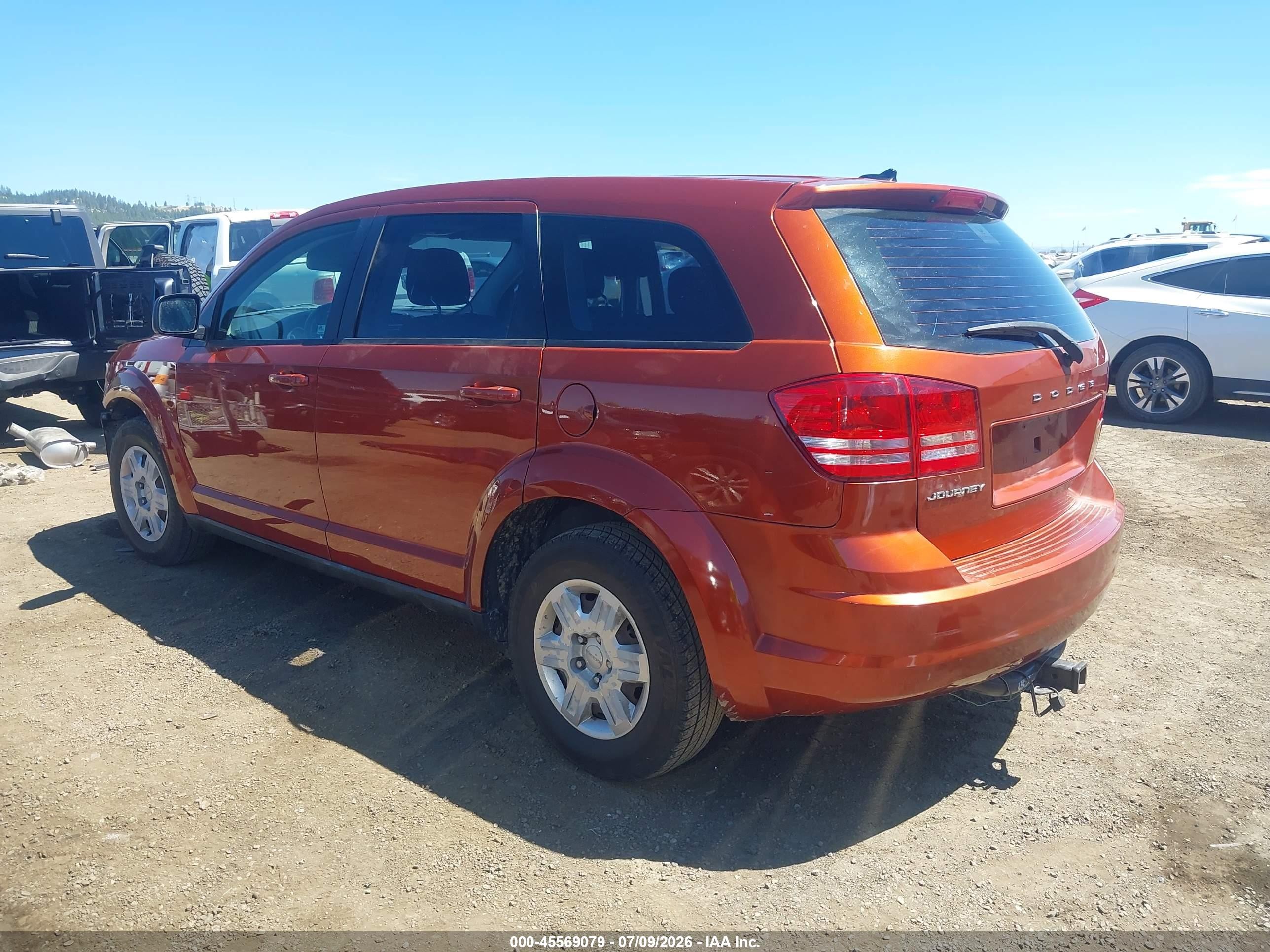 2012 Dodge Journey Se/avp Orange vin: 3C4PDCAB1CT275971