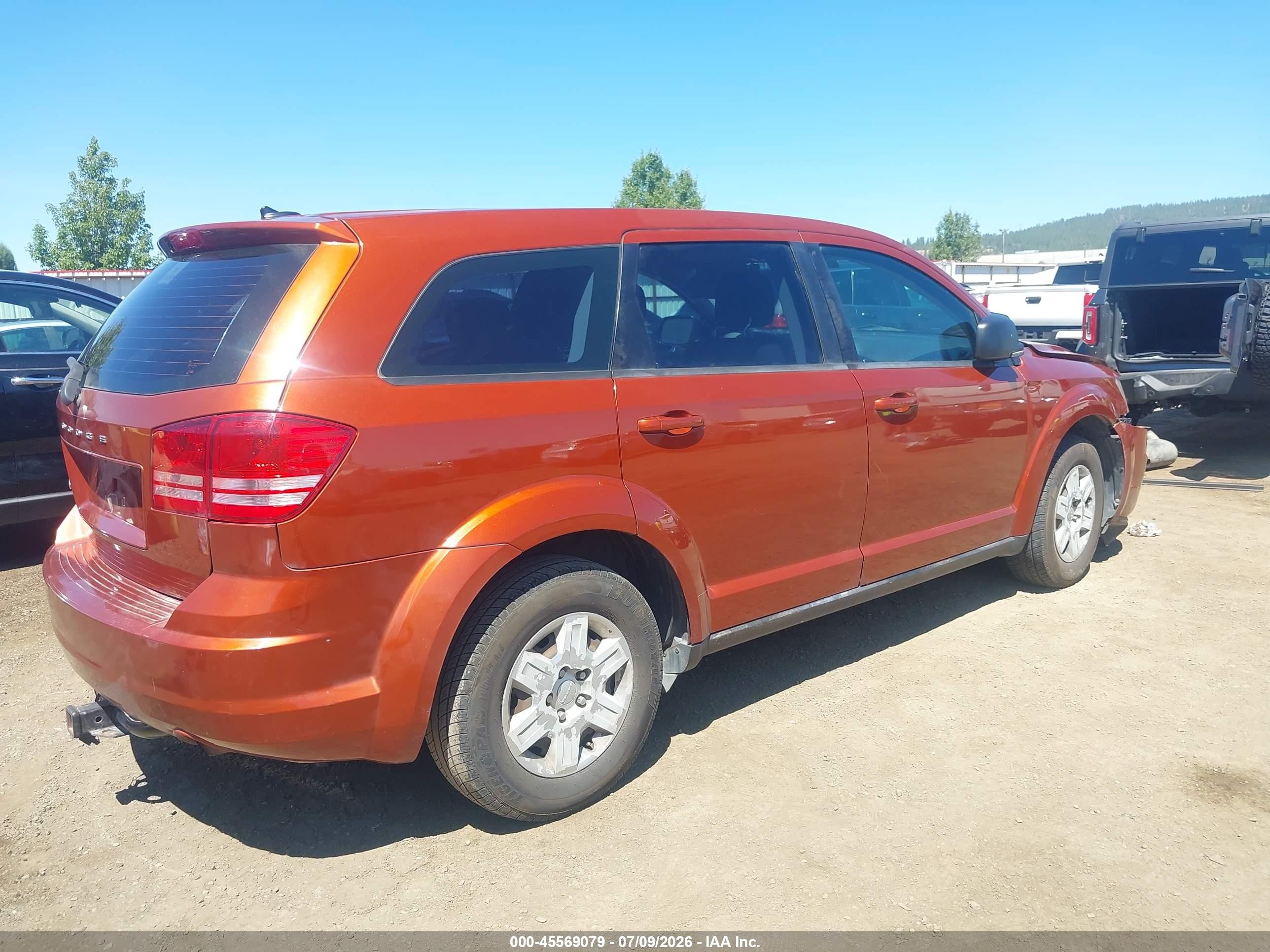 2012 Dodge Journey Se/avp Orange vin: 3C4PDCAB1CT275971