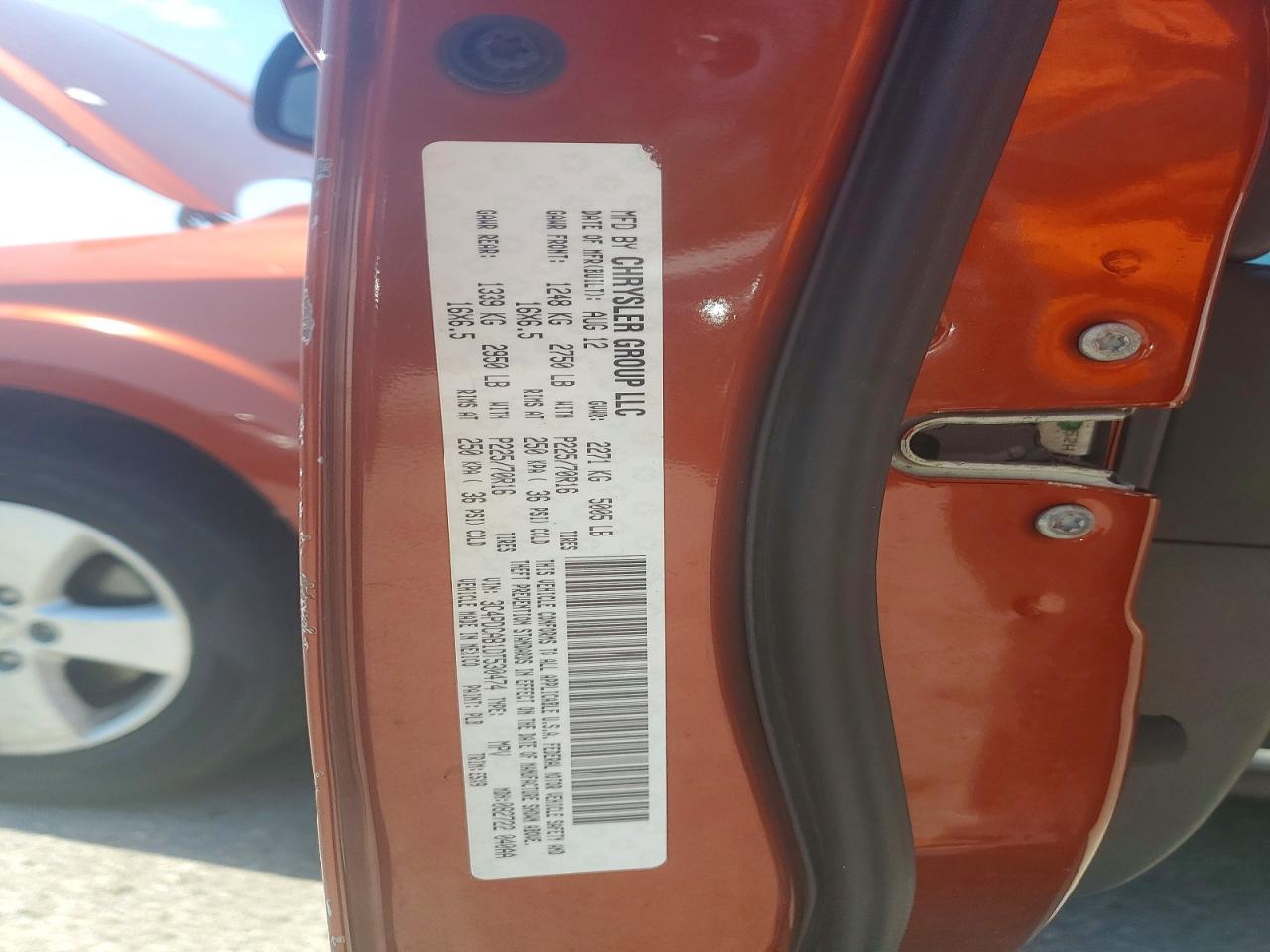 2013 Dodge Journey Se Orange vin: 3C4PDCAB1DT530474