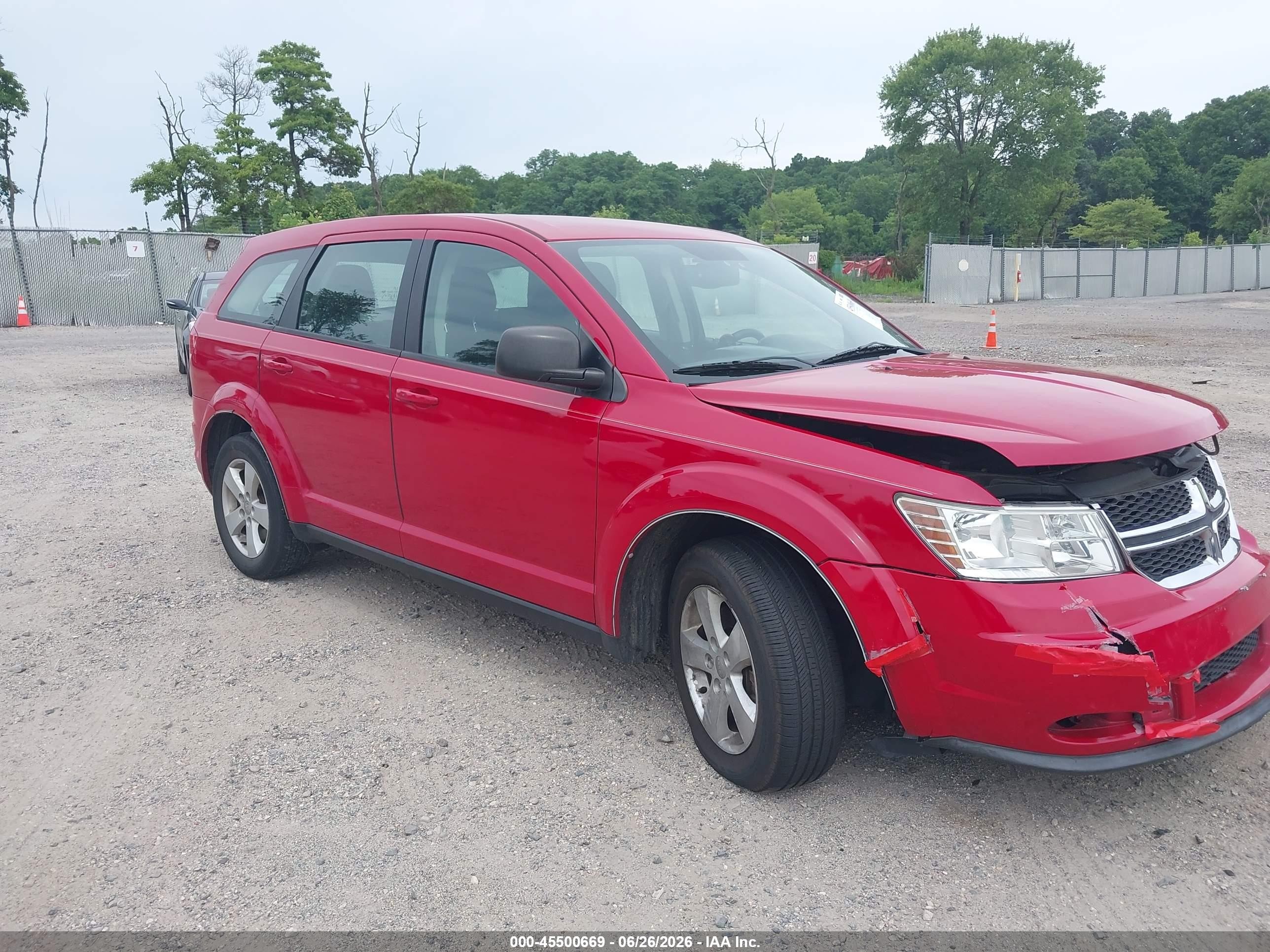 2013 Dodge Journey American Value Pkg Red vin: 3C4PDCAB1DT533505