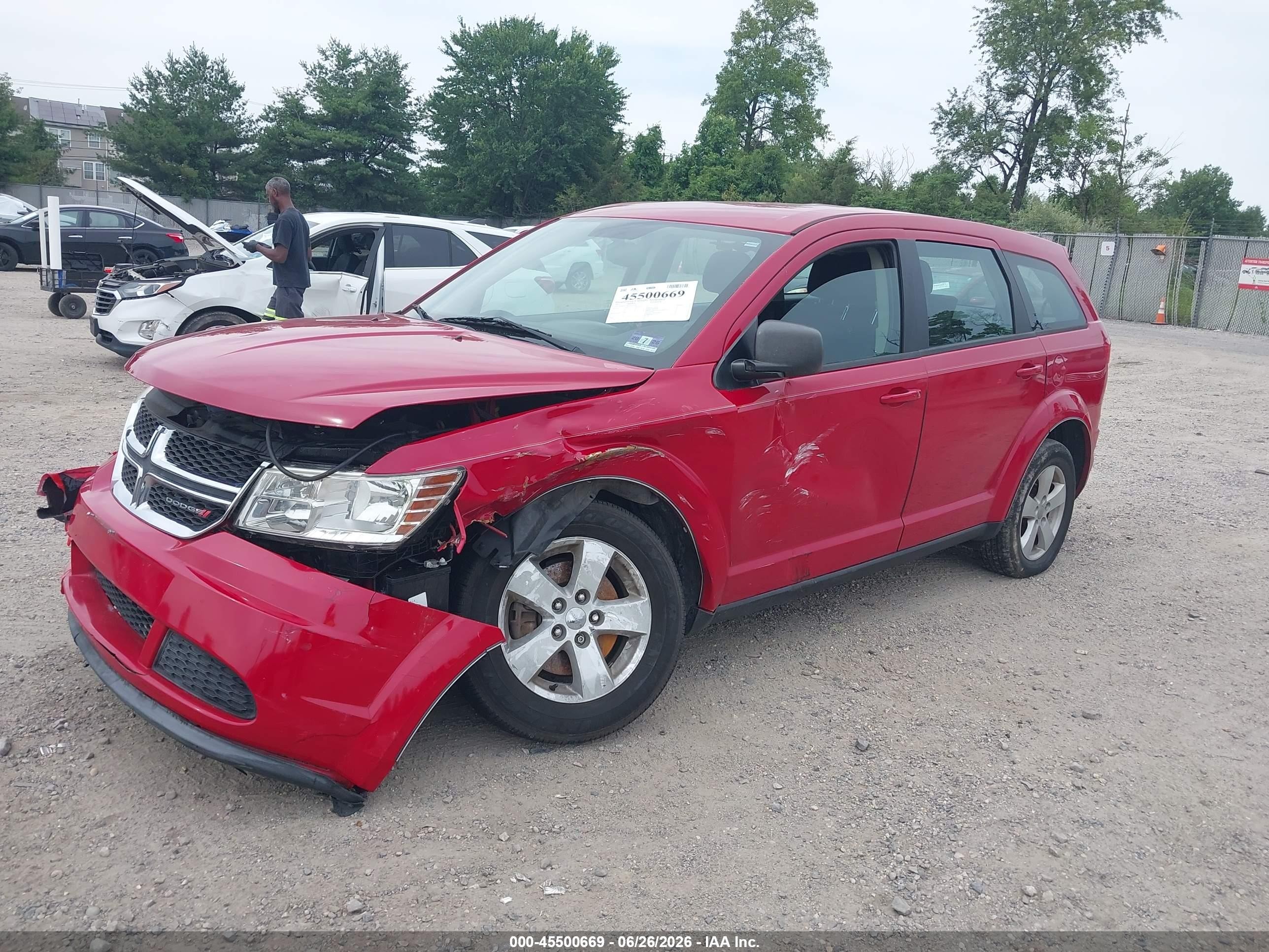 2013 Dodge Journey American Value Pkg Red vin: 3C4PDCAB1DT533505