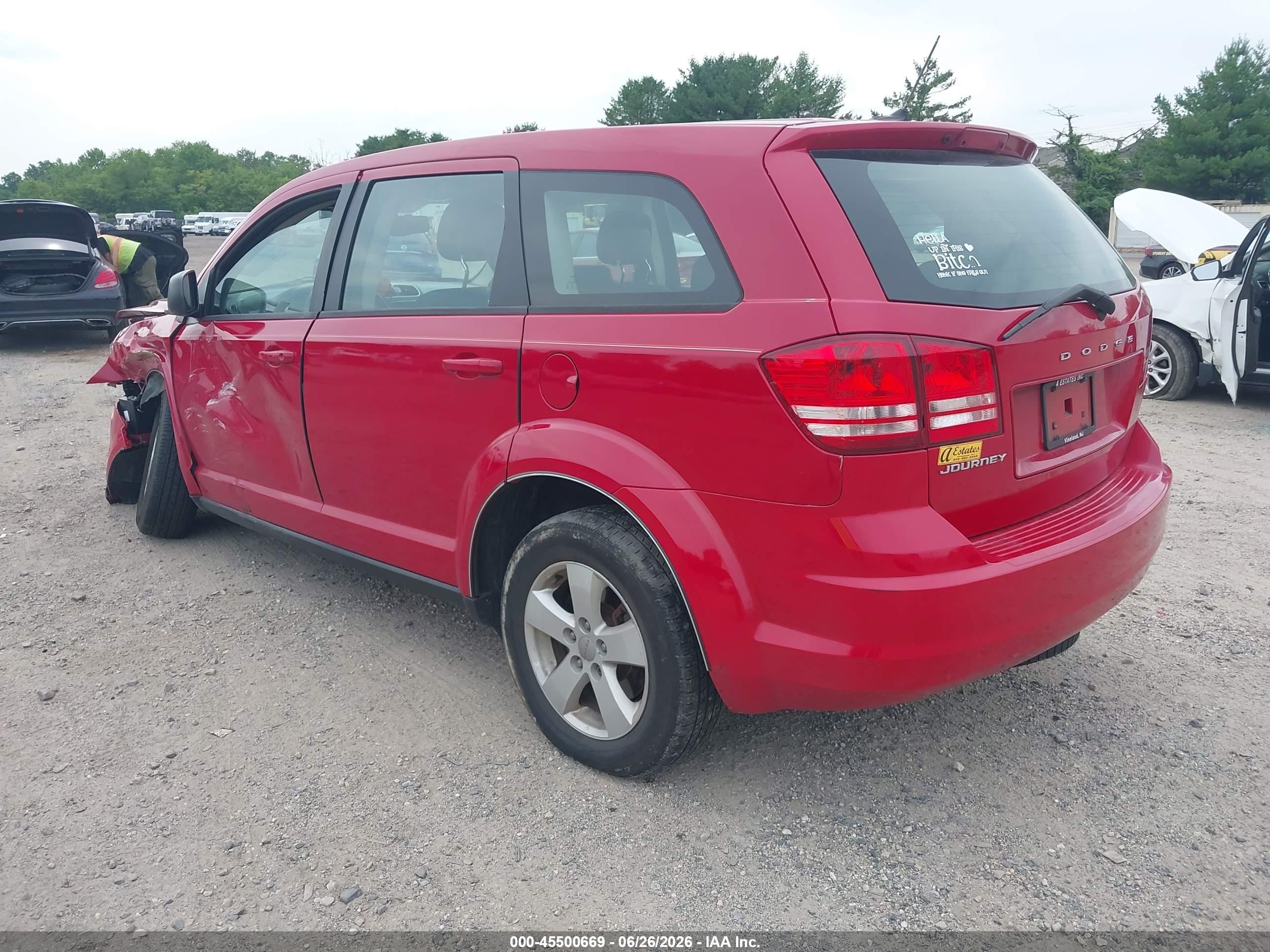 2013 Dodge Journey American Value Pkg Red vin: 3C4PDCAB1DT533505