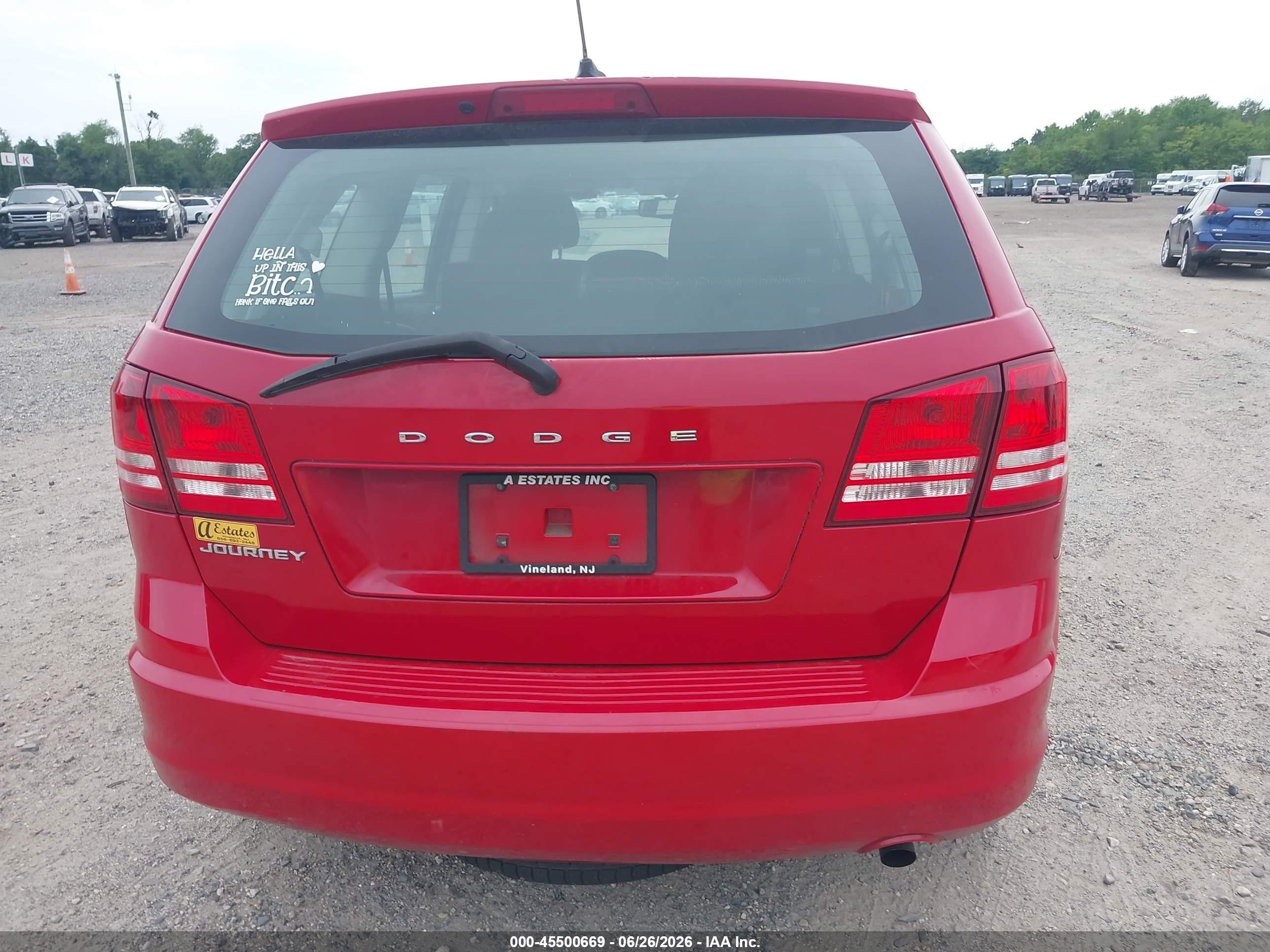 2013 Dodge Journey American Value Pkg Red vin: 3C4PDCAB1DT533505