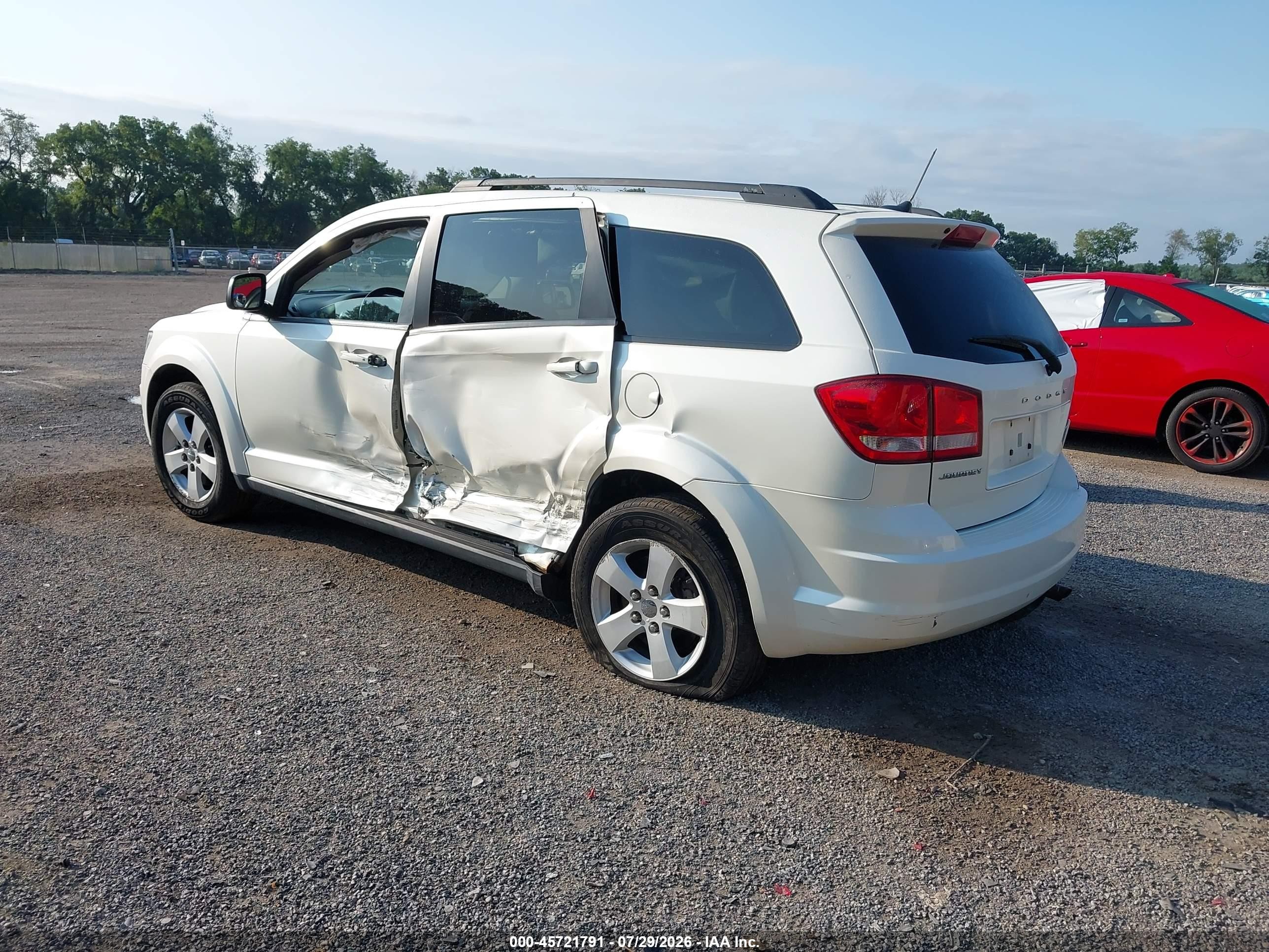 2013 Dodge Journey Se White vin: 3C4PDCAB1DT578976
