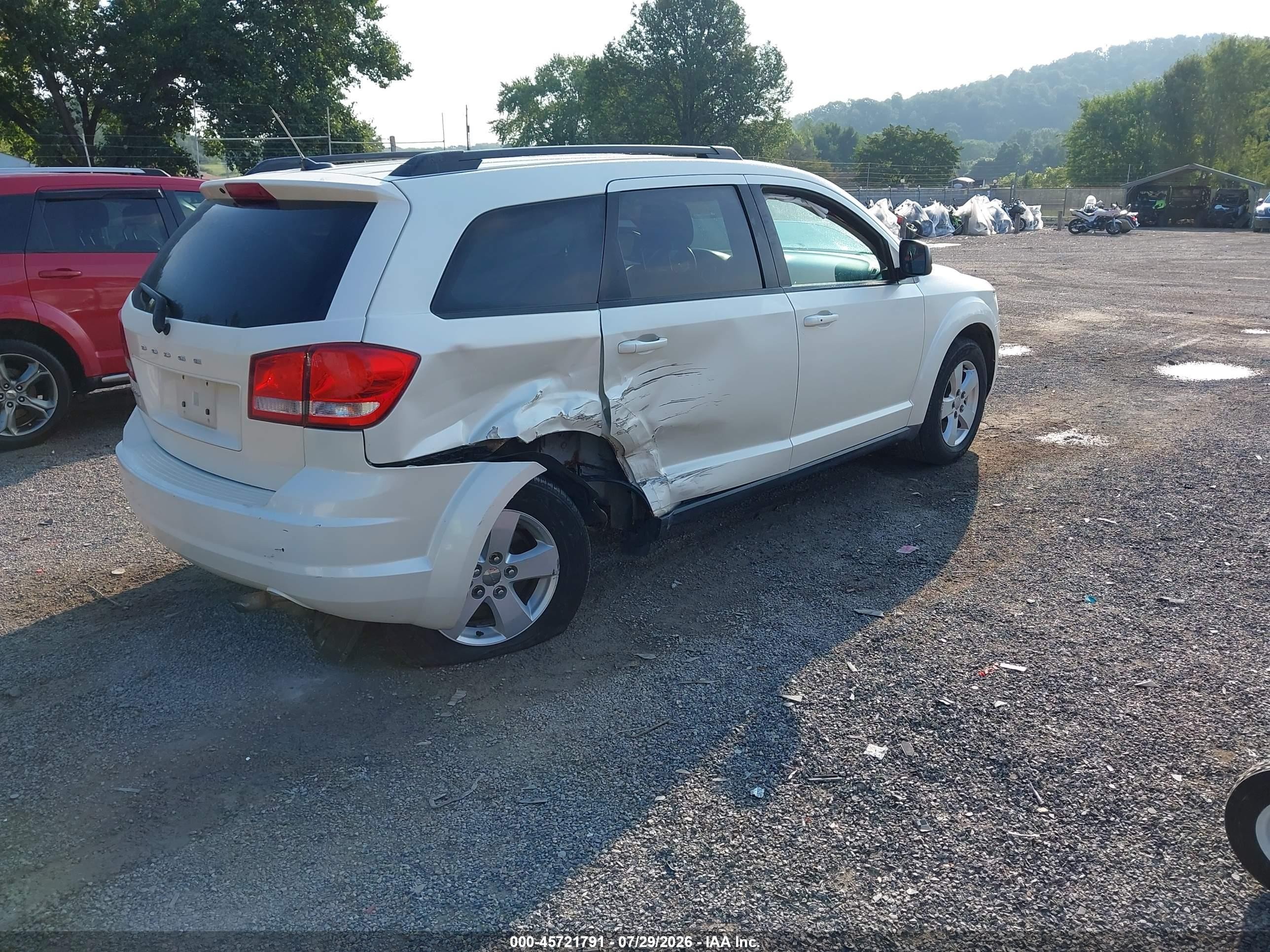 2013 Dodge Journey Se White vin: 3C4PDCAB1DT578976