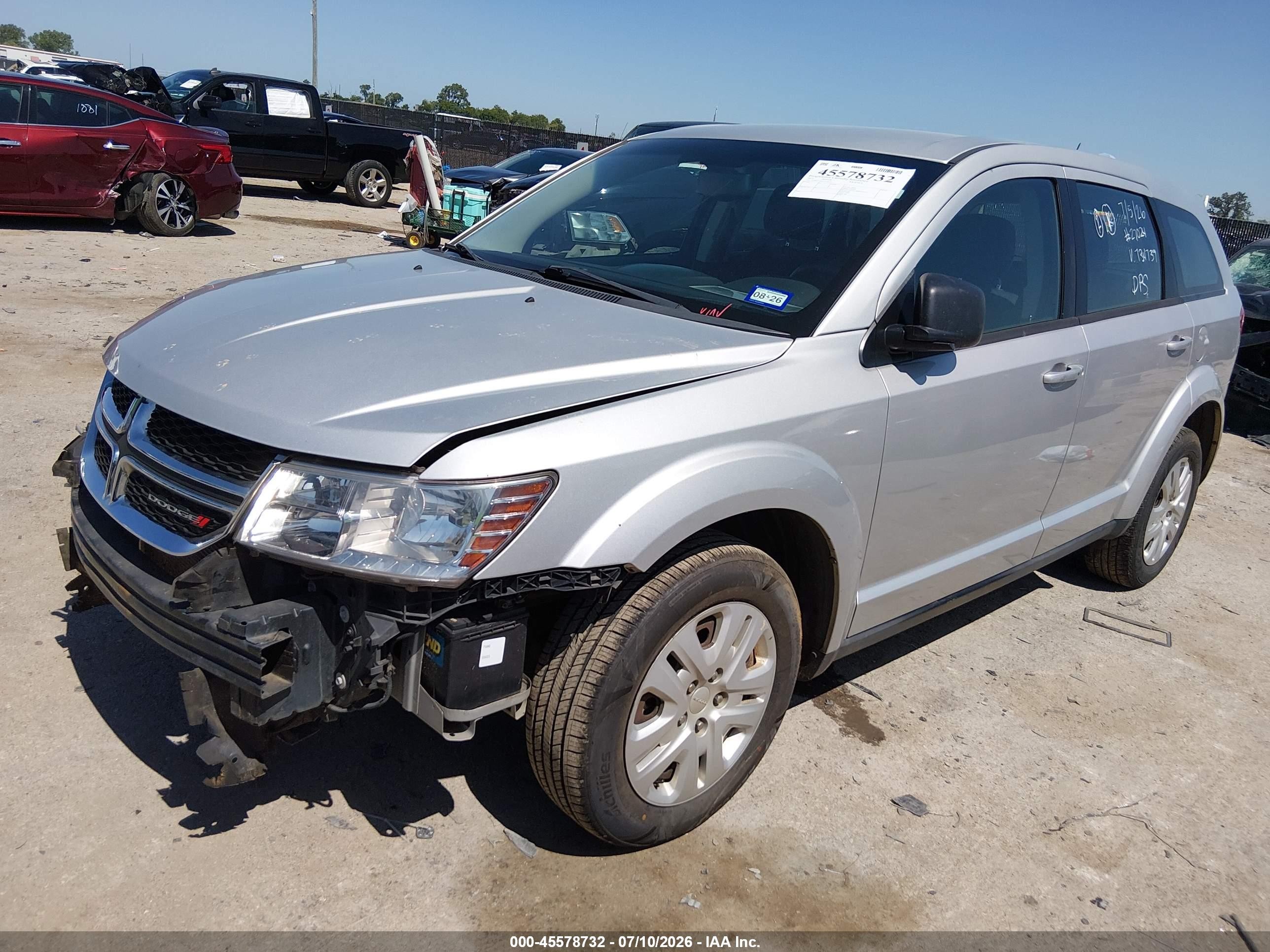 2013 Dodge Journey American Value Pkg Серебряный vin: 3C4PDCAB1DT734739