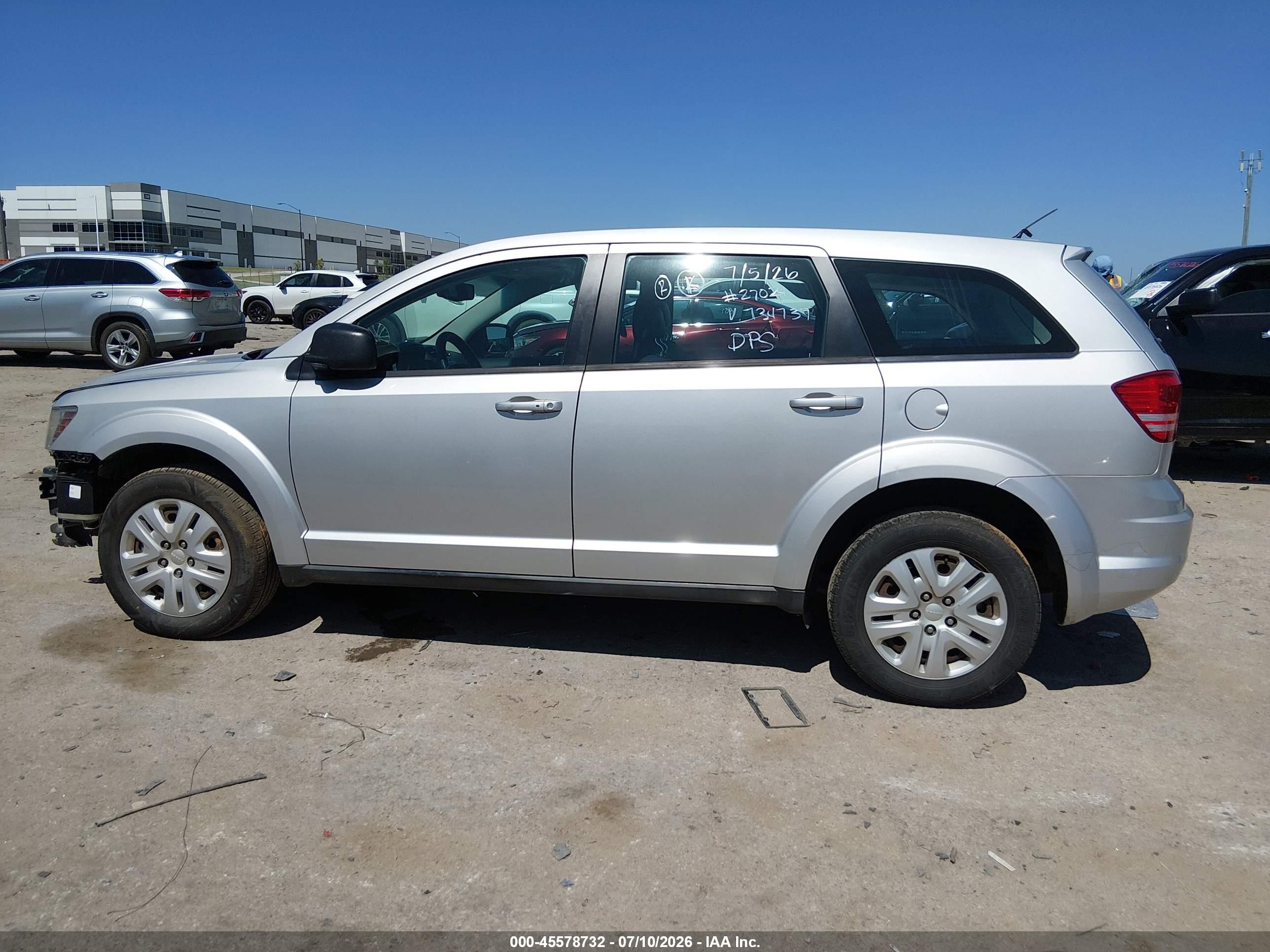 2013 Dodge Journey American Value Pkg Серебряный vin: 3C4PDCAB1DT734739