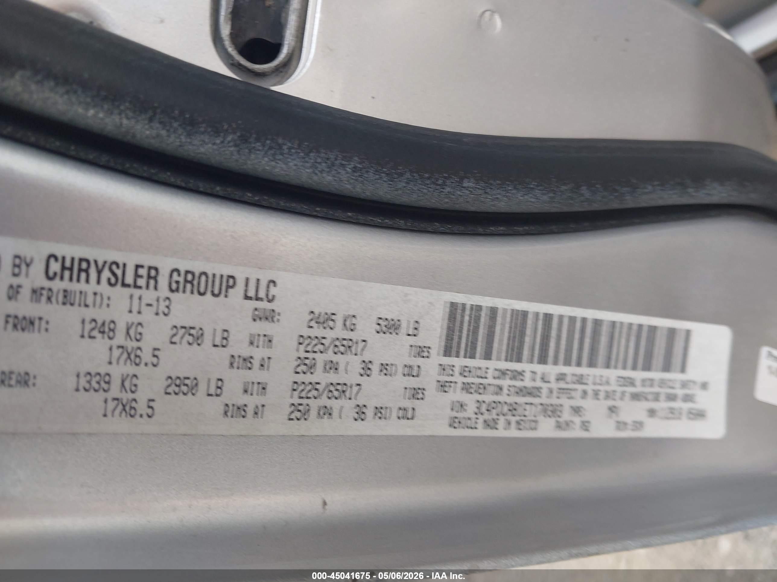 2014 Dodge Journey American Value Pkg Silver vin: 3C4PDCAB1ET170303