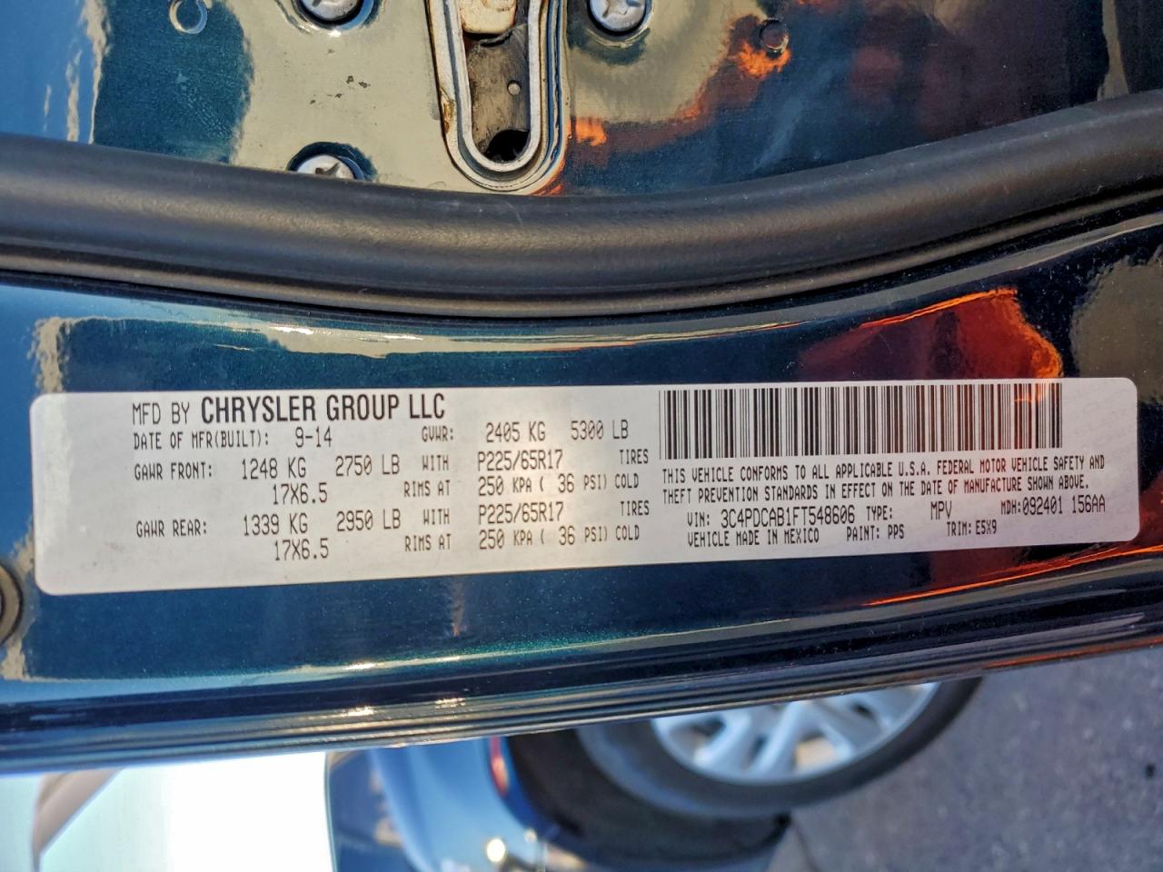 2015 Dodge Journey Se Blue vin: 3C4PDCAB1FT548606