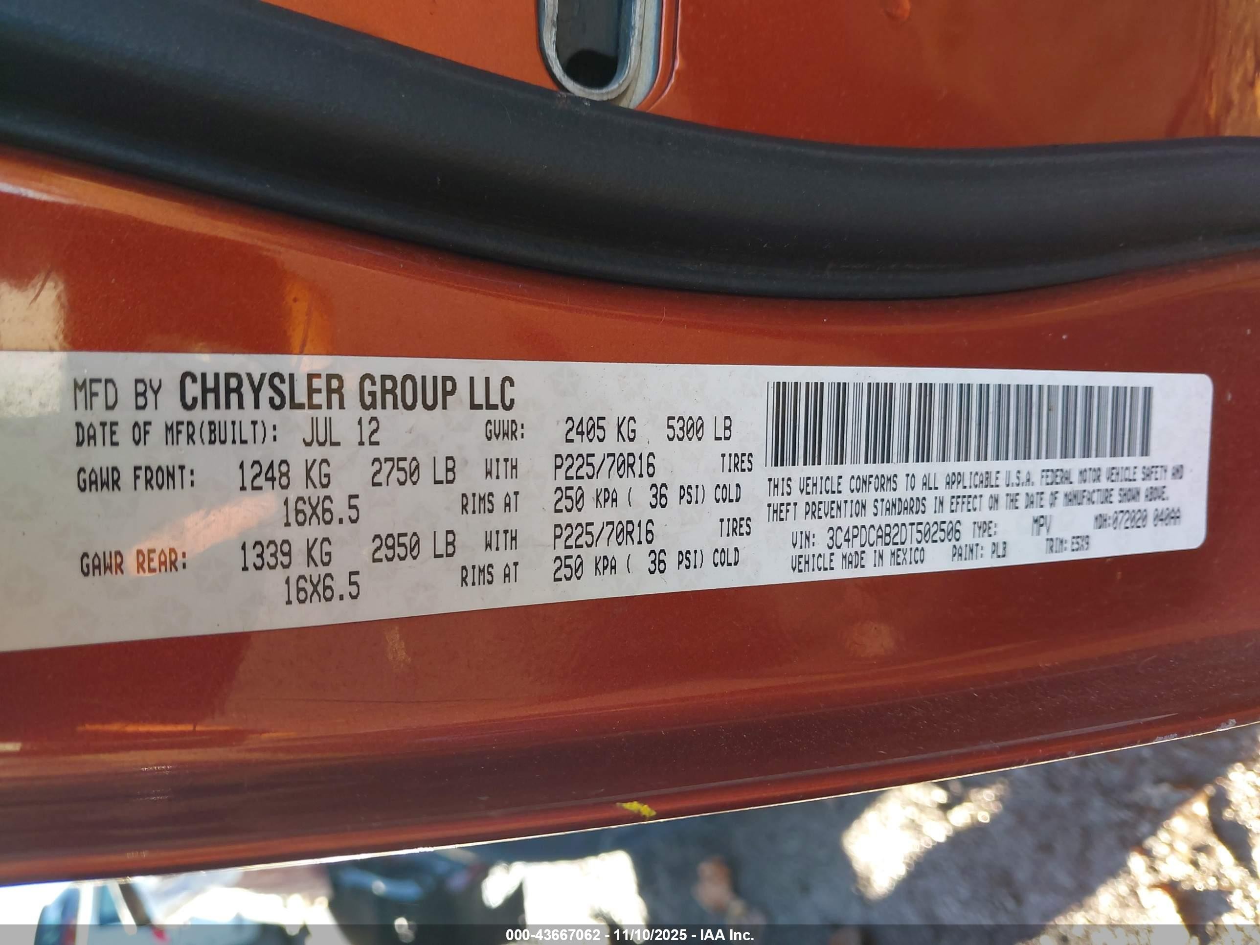 2013 Dodge Journey American Value Pkg Red vin: 3C4PDCAB2DT502506