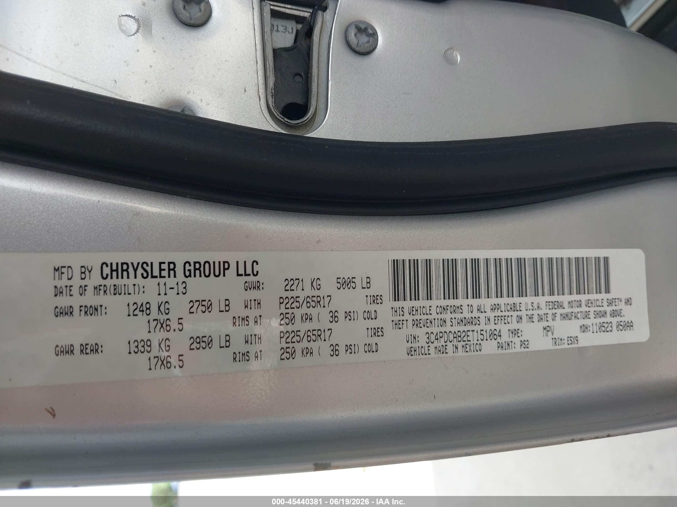 2014 Dodge Journey American Value Pkg Silver vin: 3C4PDCAB2ET151064