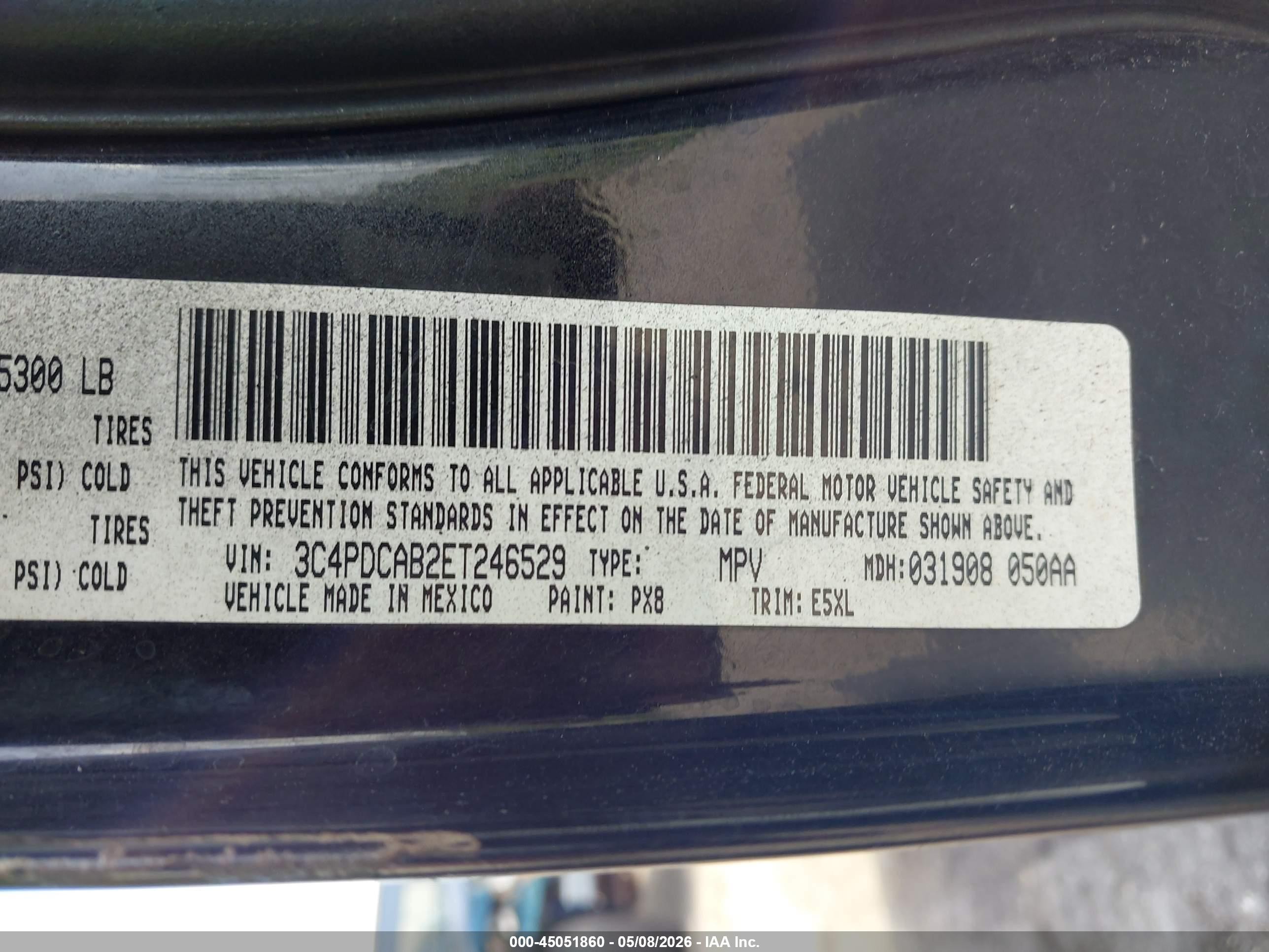 2014 Dodge Journey Se Black vin: 3C4PDCAB2ET246529