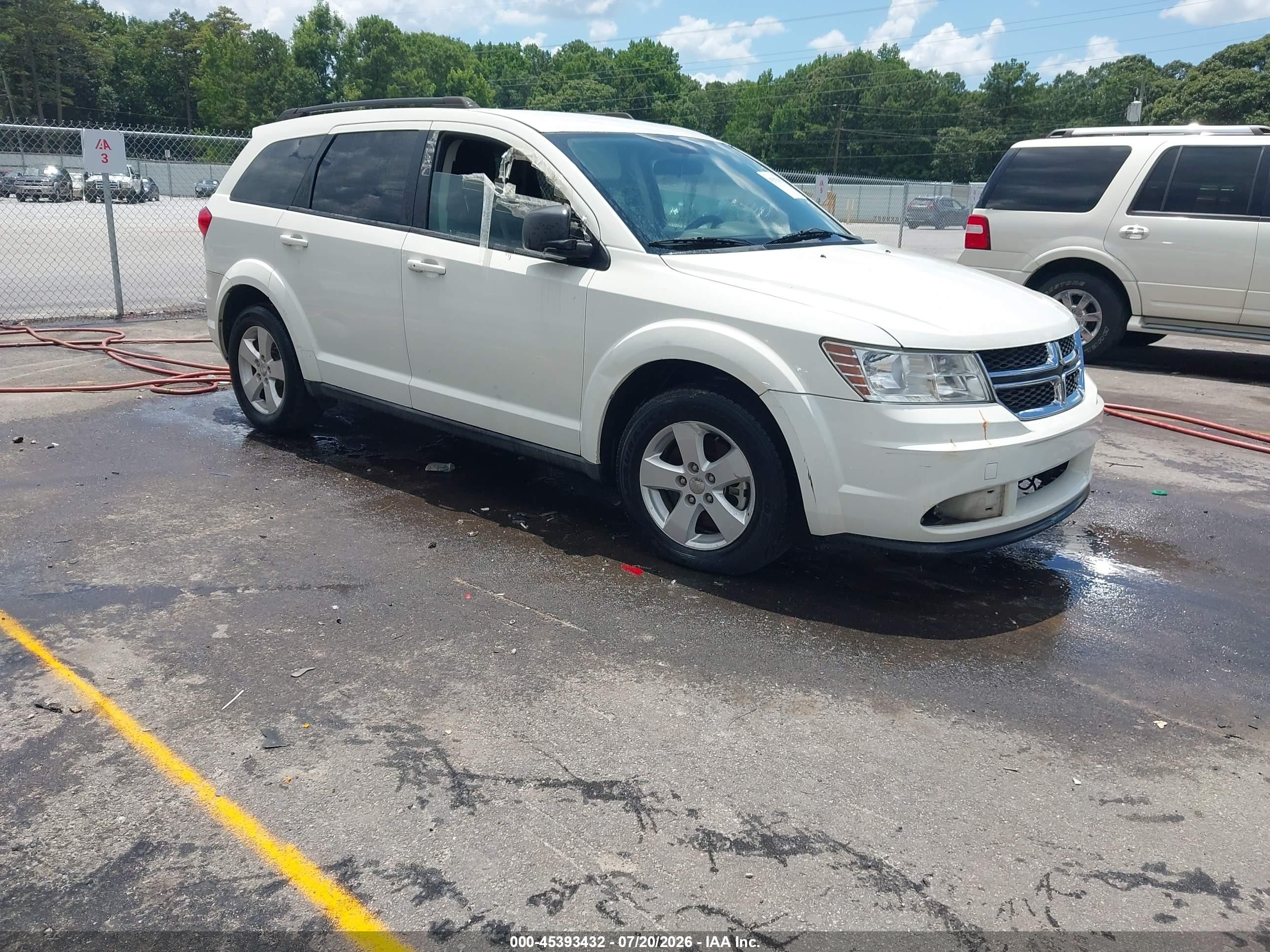 2013 Dodge Journey Se White vin: 3C4PDCAB3DT584228