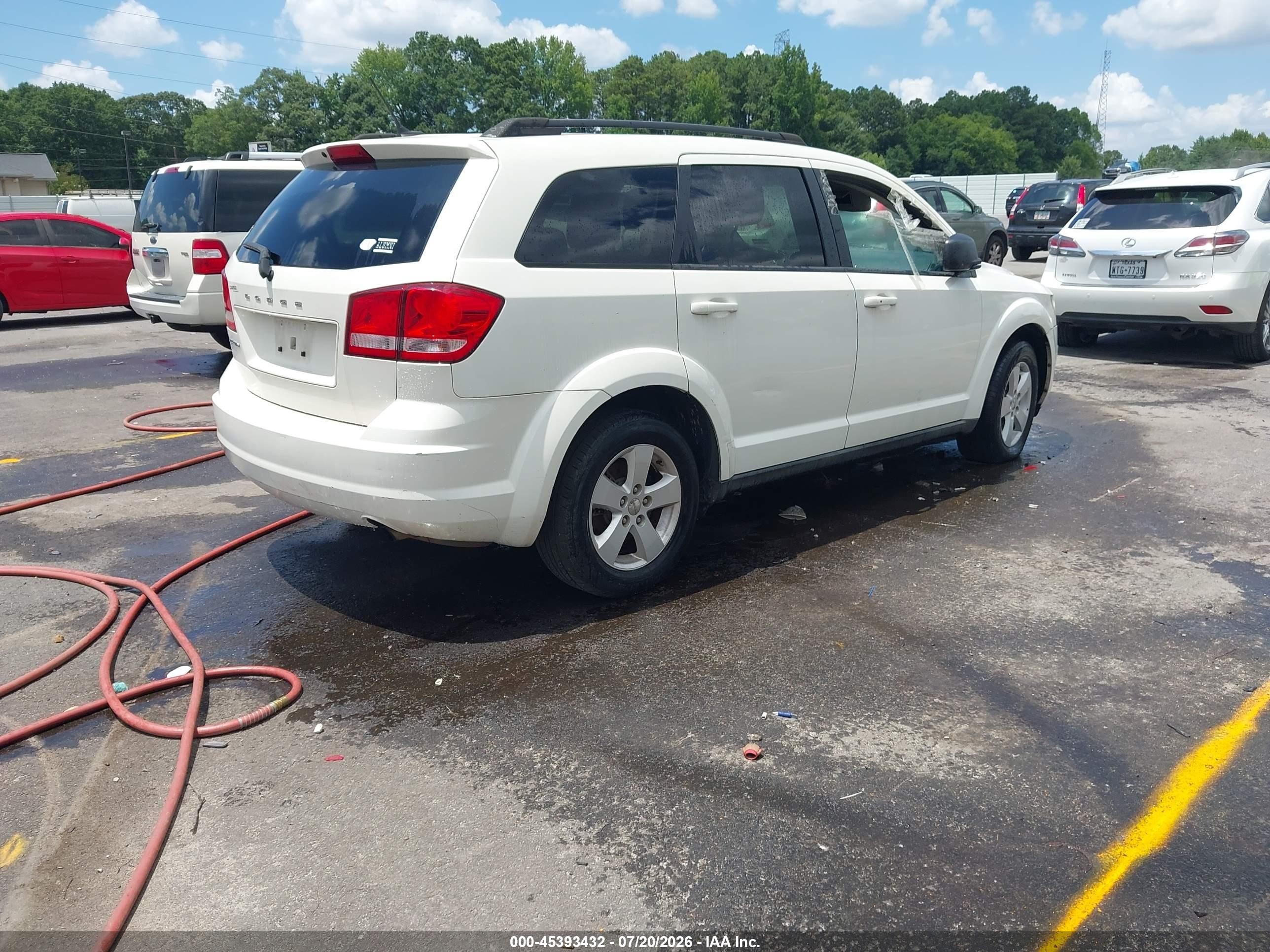 2013 Dodge Journey Se White vin: 3C4PDCAB3DT584228