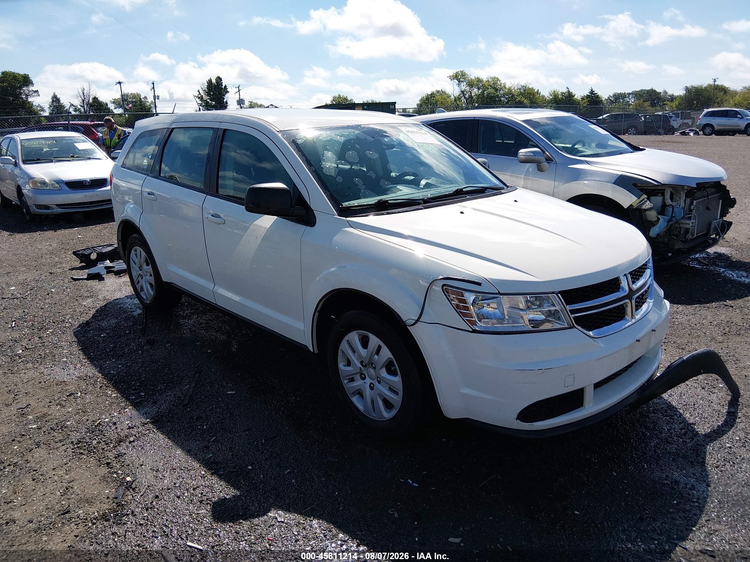 2014 Dodge Journey American Value Pkg White vin: 3C4PDCAB3ET101273