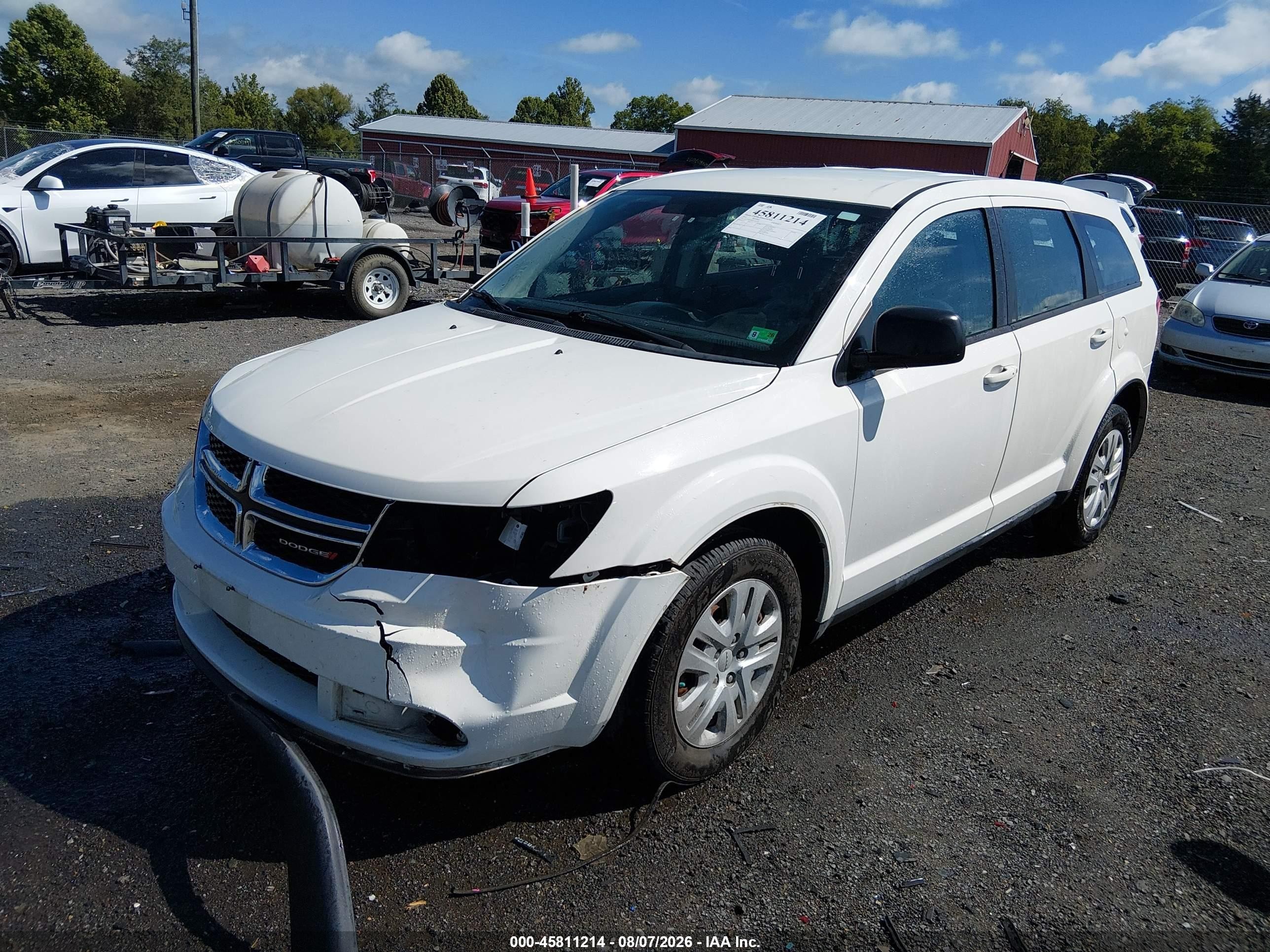 2014 Dodge Journey American Value Pkg Белый vin: 3C4PDCAB3ET101273
