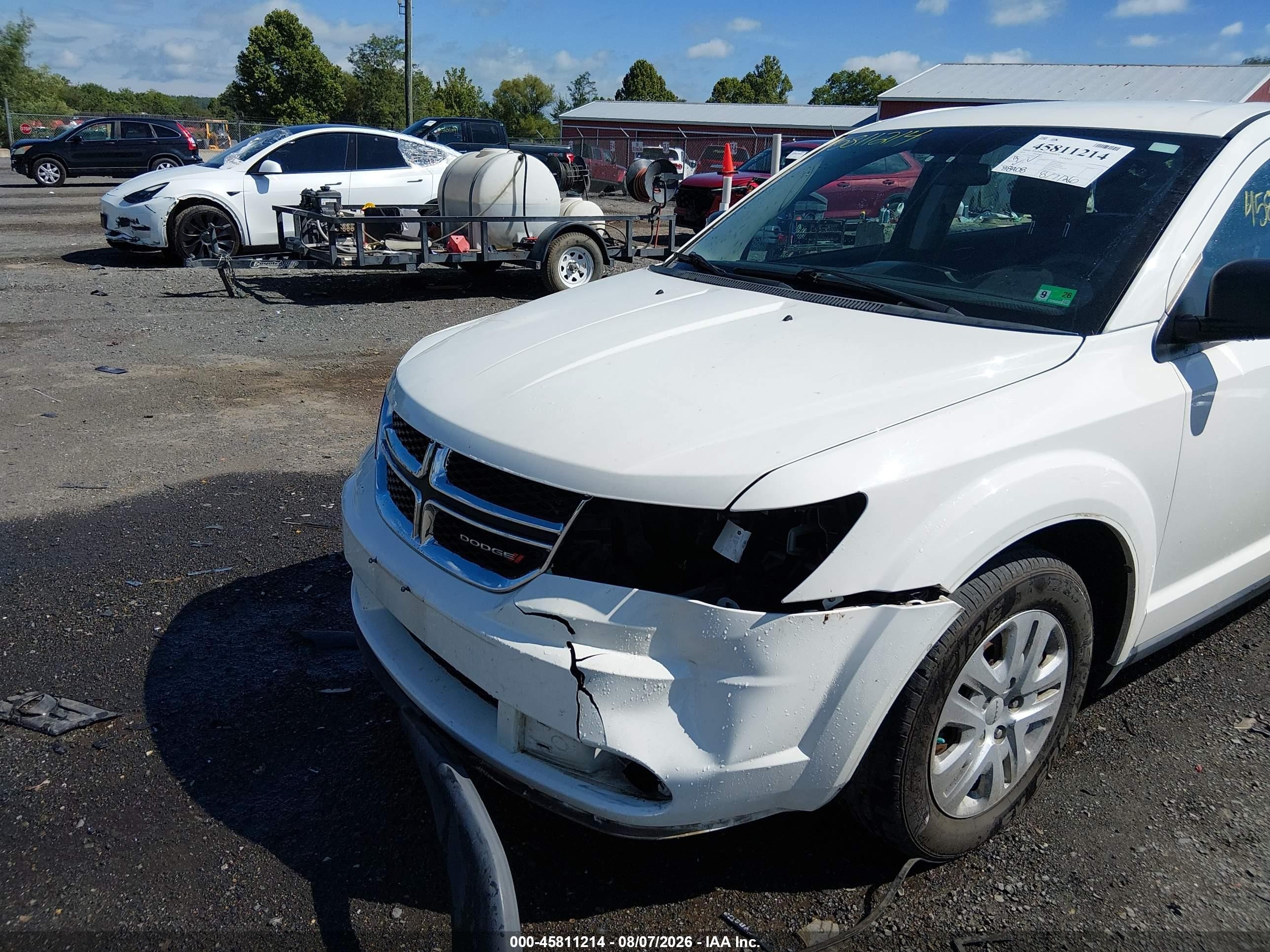 2014 Dodge Journey American Value Pkg Белый vin: 3C4PDCAB3ET101273