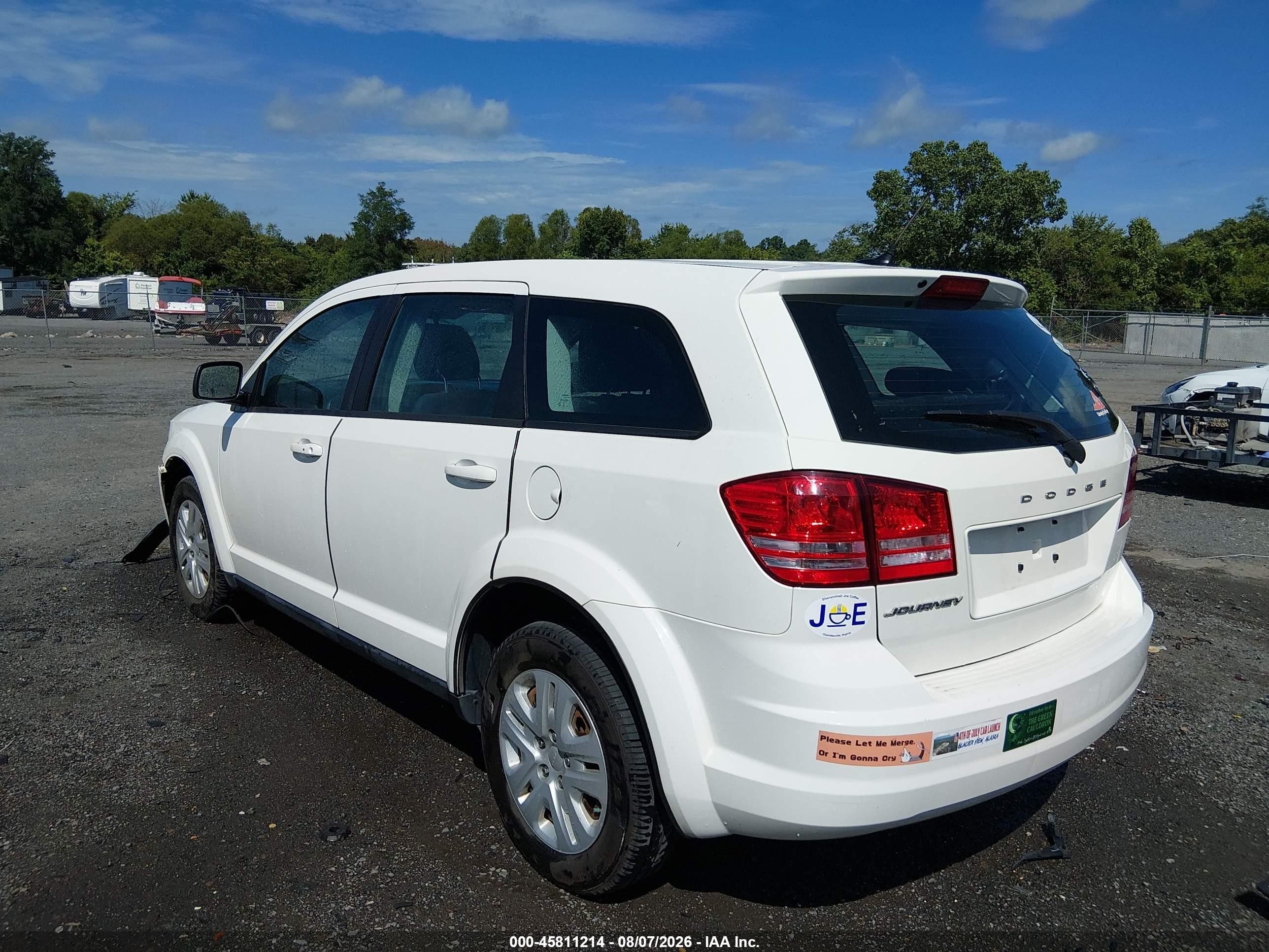 2014 Dodge Journey American Value Pkg Белый vin: 3C4PDCAB3ET101273