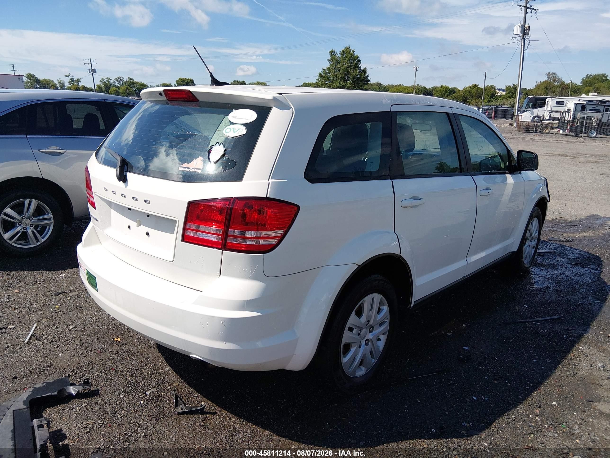 2014 Dodge Journey American Value Pkg Белый vin: 3C4PDCAB3ET101273