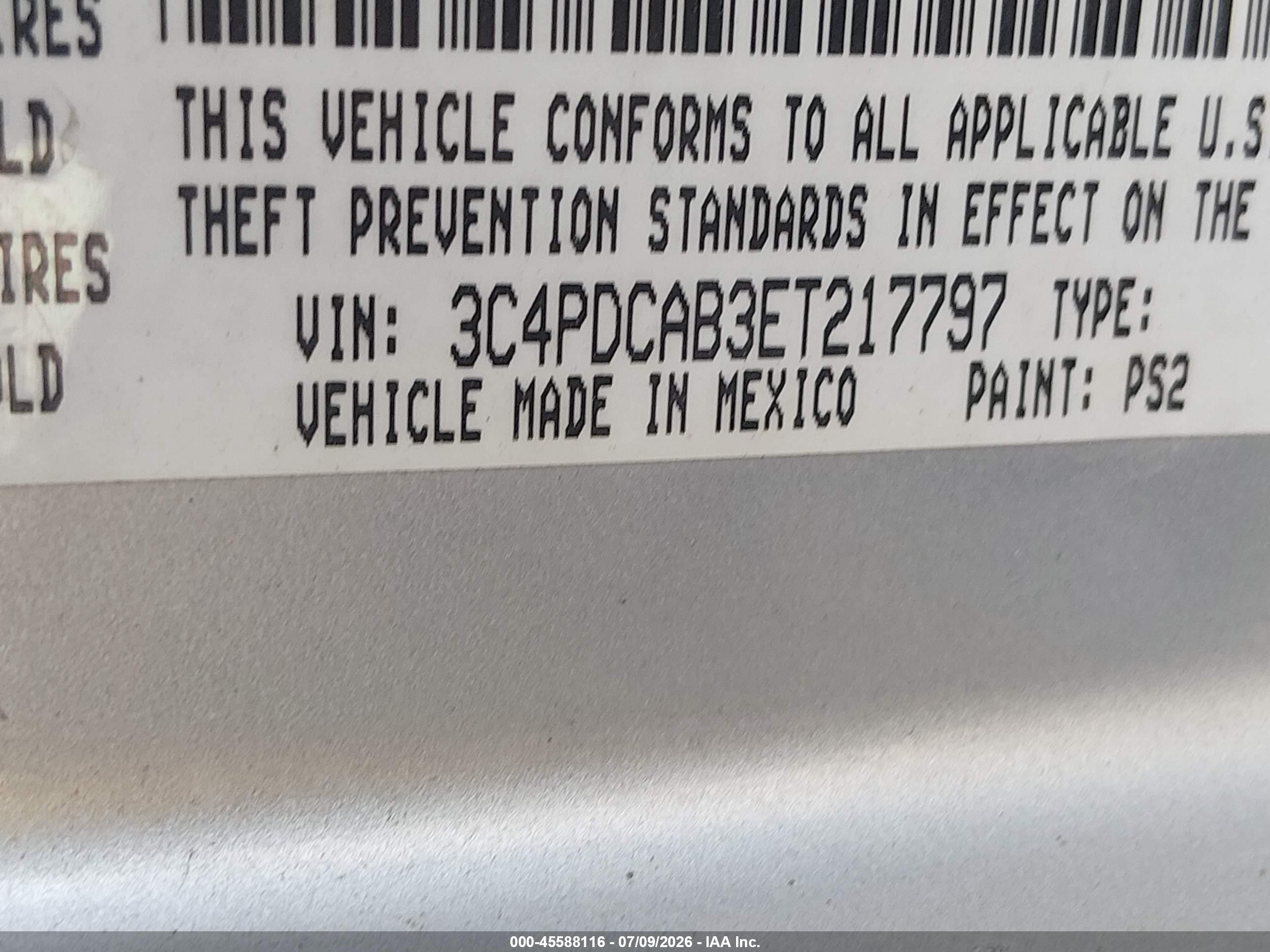 2014 Dodge Journey American Value Pkg Silver vin: 3C4PDCAB3ET217797