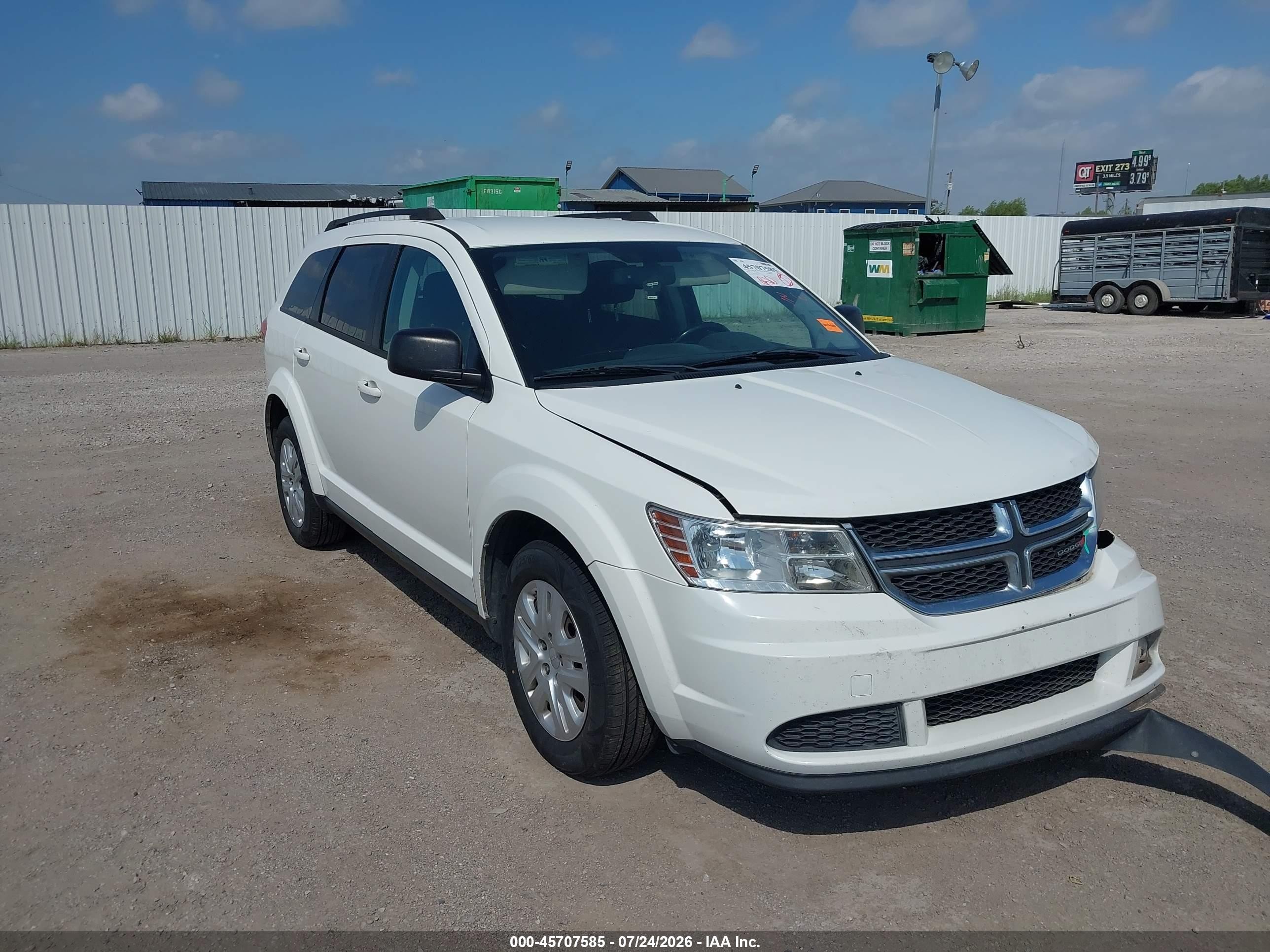 2015 Dodge Journey Se Белый vin: 3C4PDCAB3FT556772