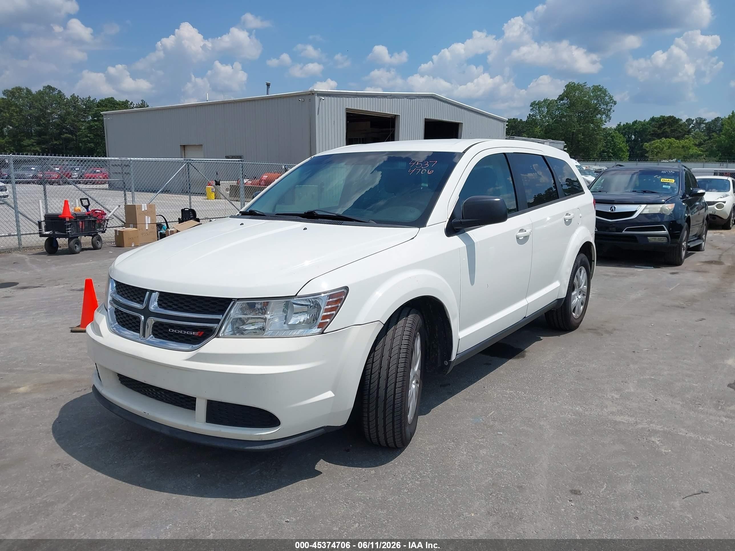 2015 Dodge Journey American Value Pkg White vin: 3C4PDCAB3FT587861