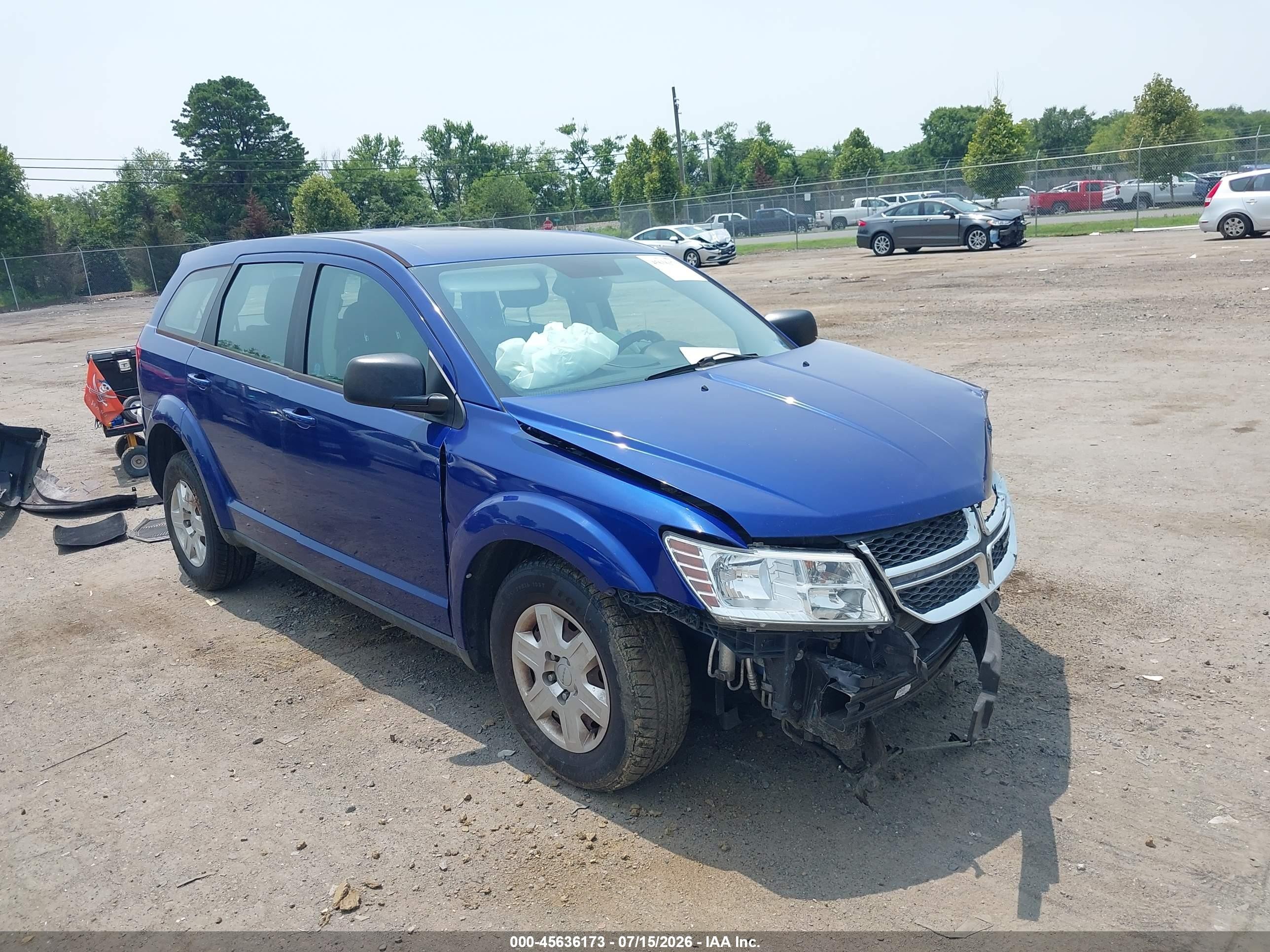 2012 Dodge Journey Se/avp Blue vin: 3C4PDCAB4CT341557