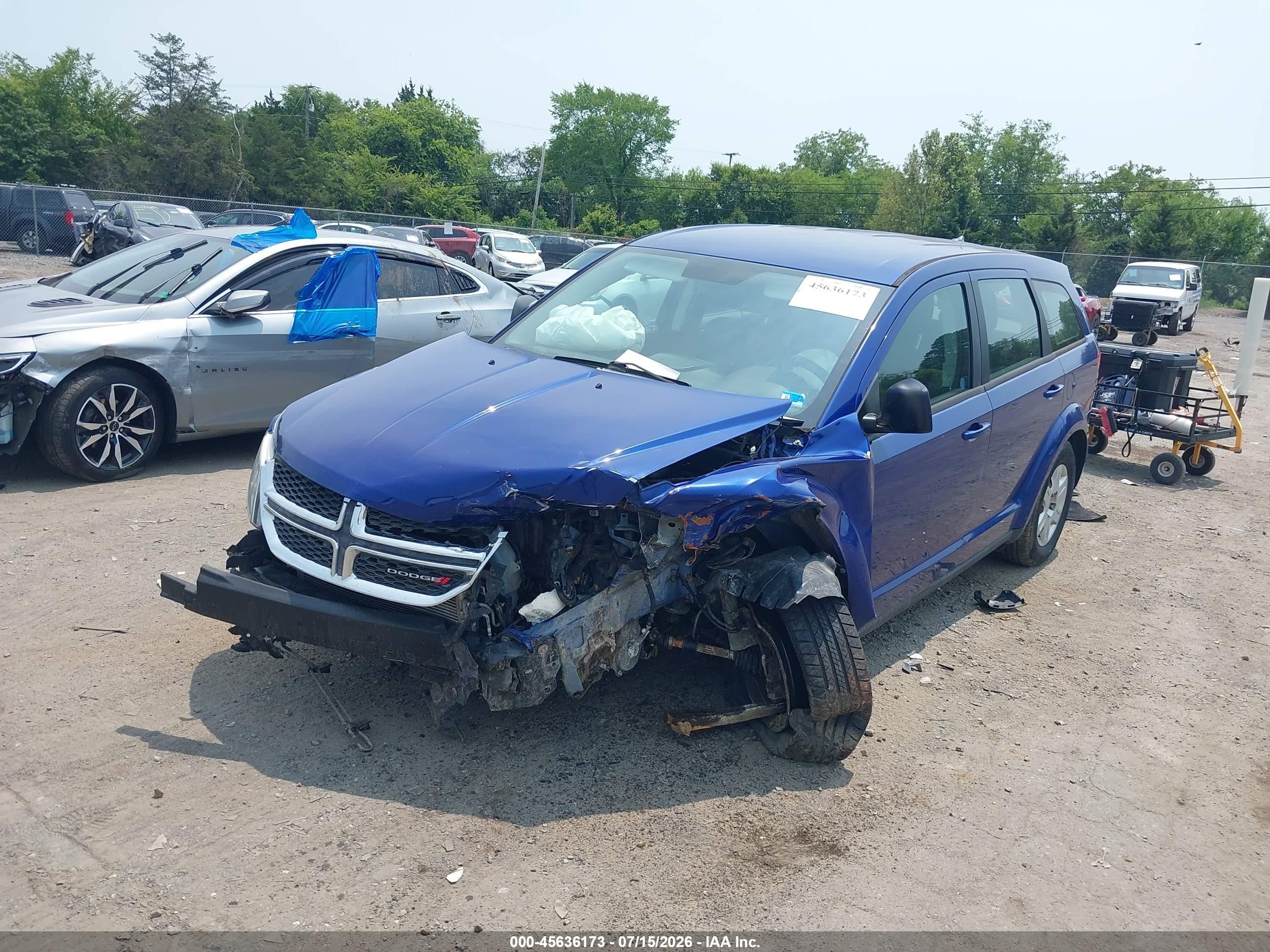 2012 Dodge Journey Se/avp Blue vin: 3C4PDCAB4CT341557