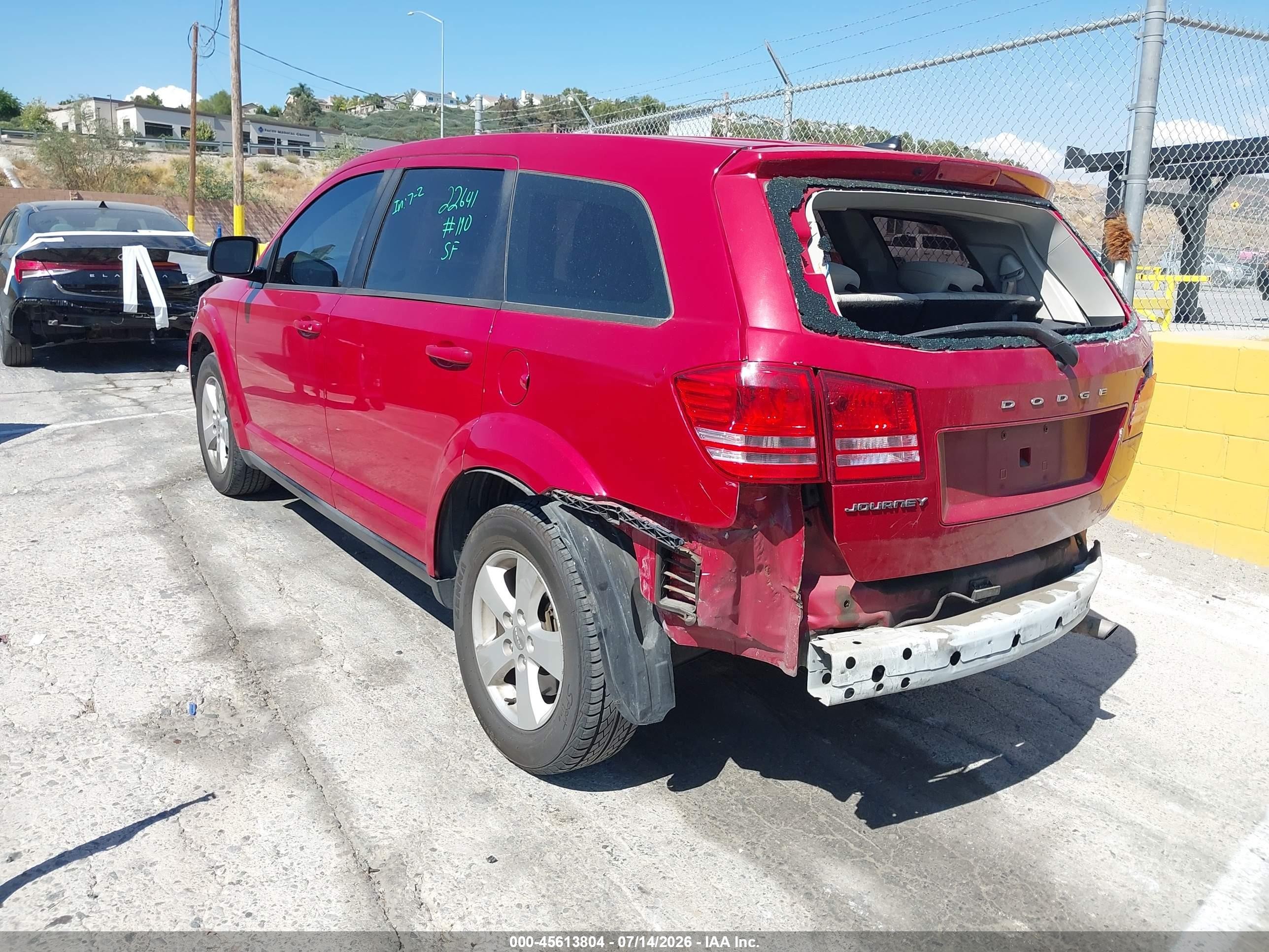 2013 Dodge Journey American Value Pkg Red vin: 3C4PDCAB4DT557345