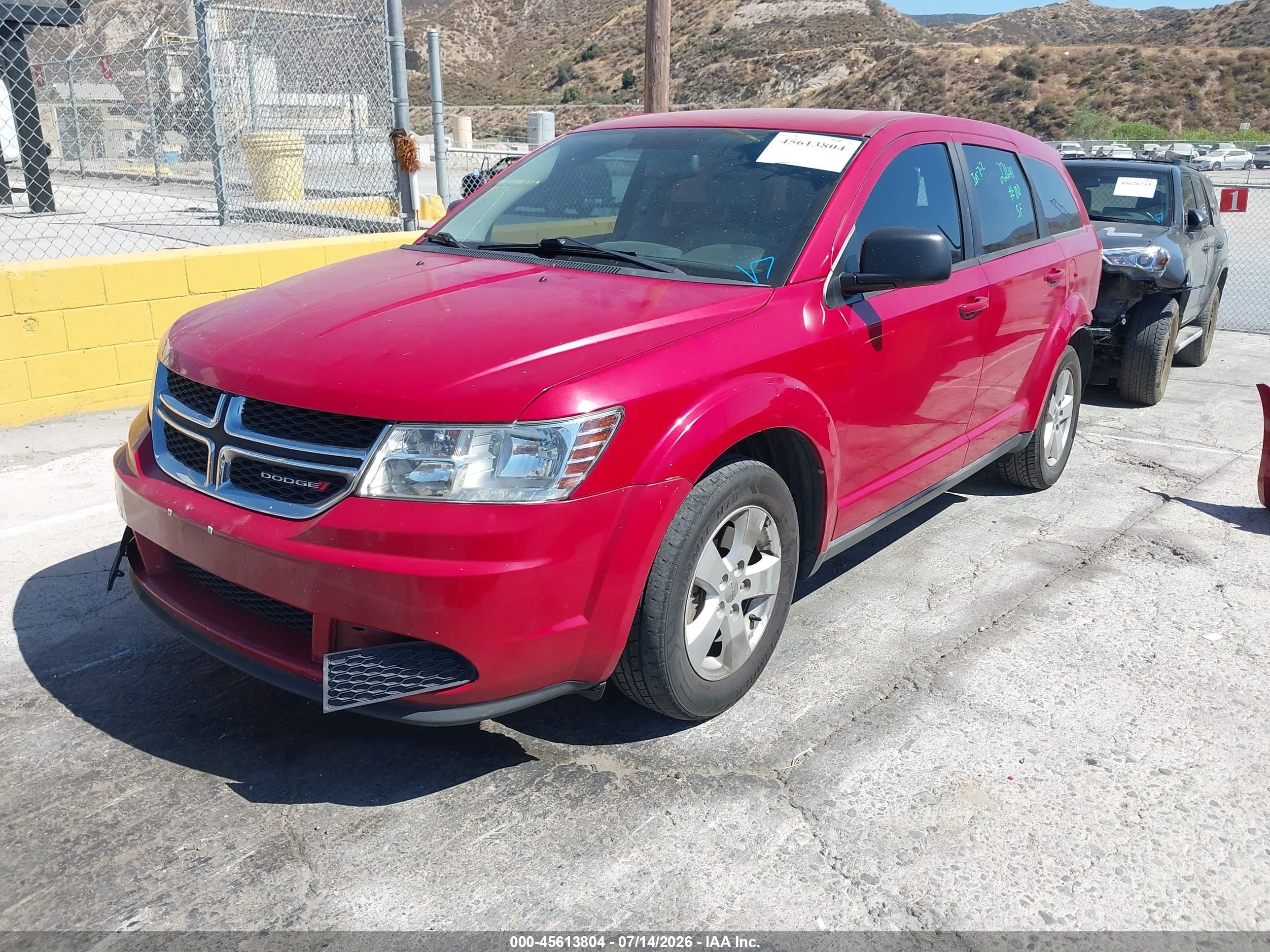 2013 Dodge Journey American Value Pkg Red vin: 3C4PDCAB4DT557345