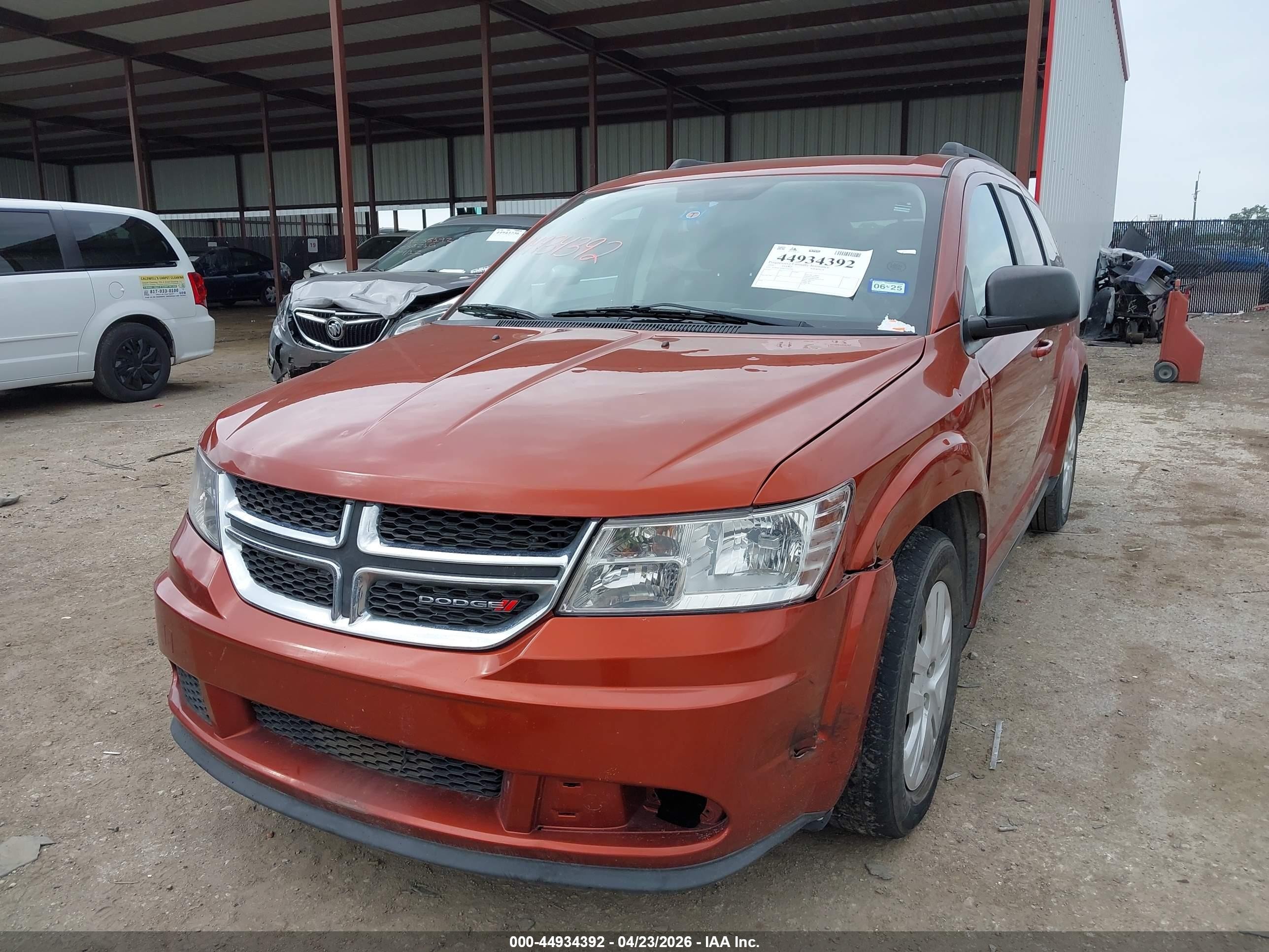 2014 Dodge Journey Se Orange vin: 3C4PDCAB4ET101296