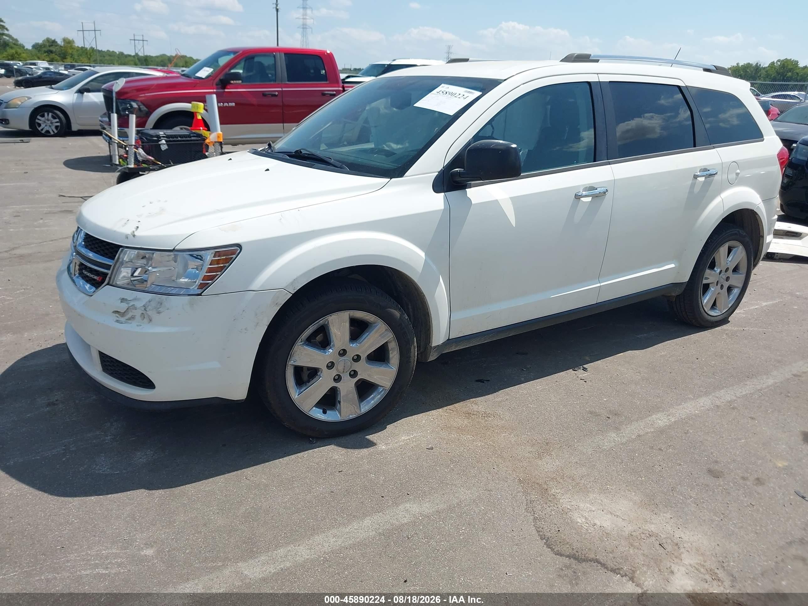 2014 Dodge Journey Se White vin: 3C4PDCAB4ET317228