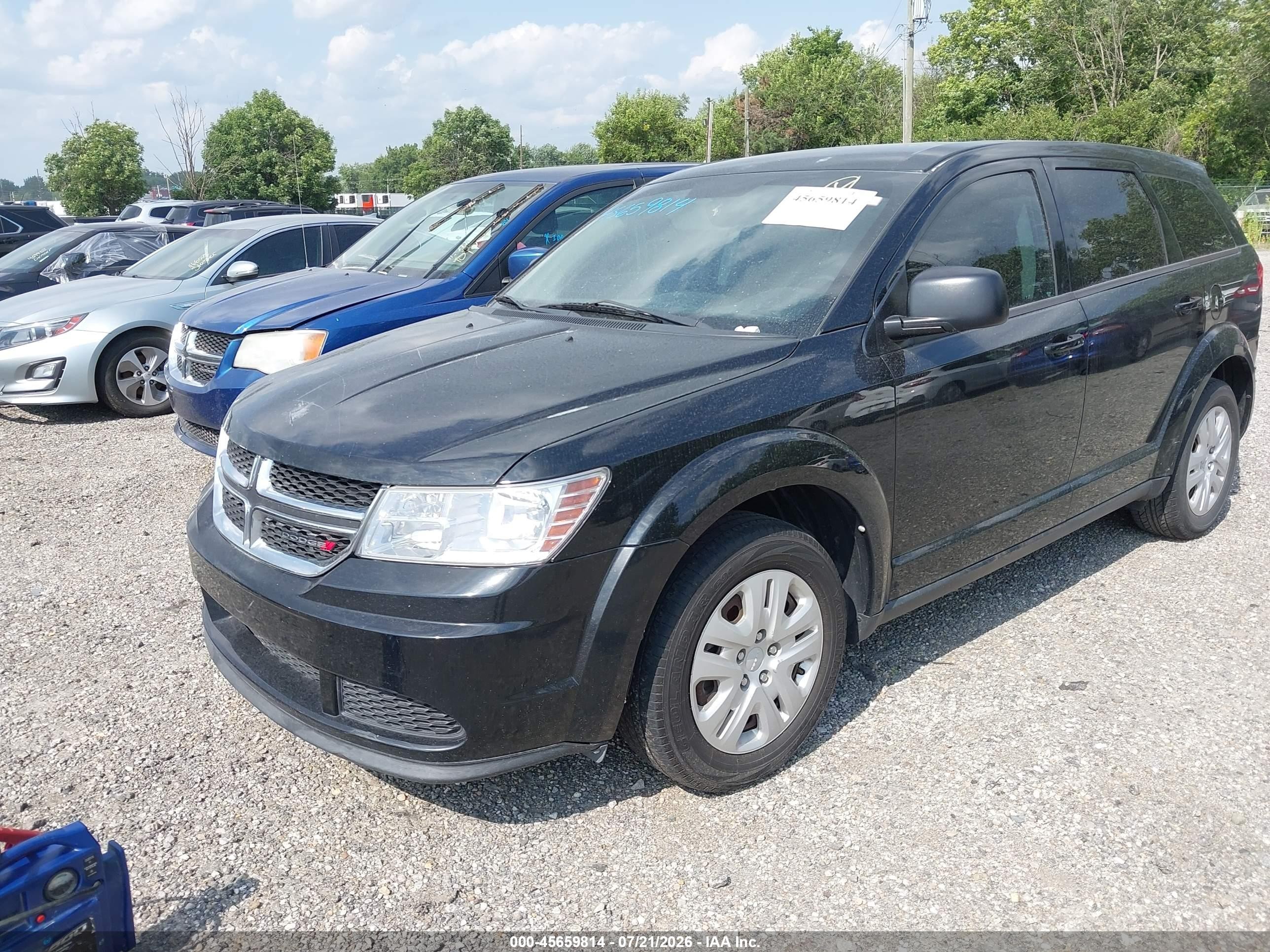 2015 Dodge Journey American Value Pkg Black vin: 3C4PDCAB4FT531105